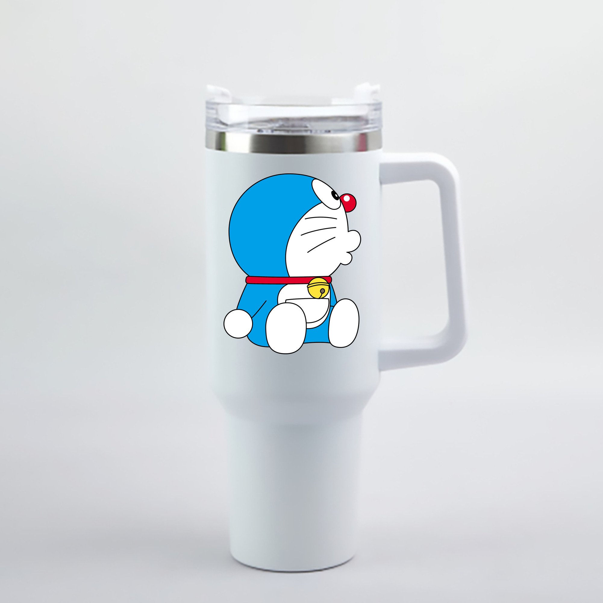 （画像用） ドラえもん Doraemon 1200mL車用タンブラー - クリスタルステッカー（プラスチックストロー付き）