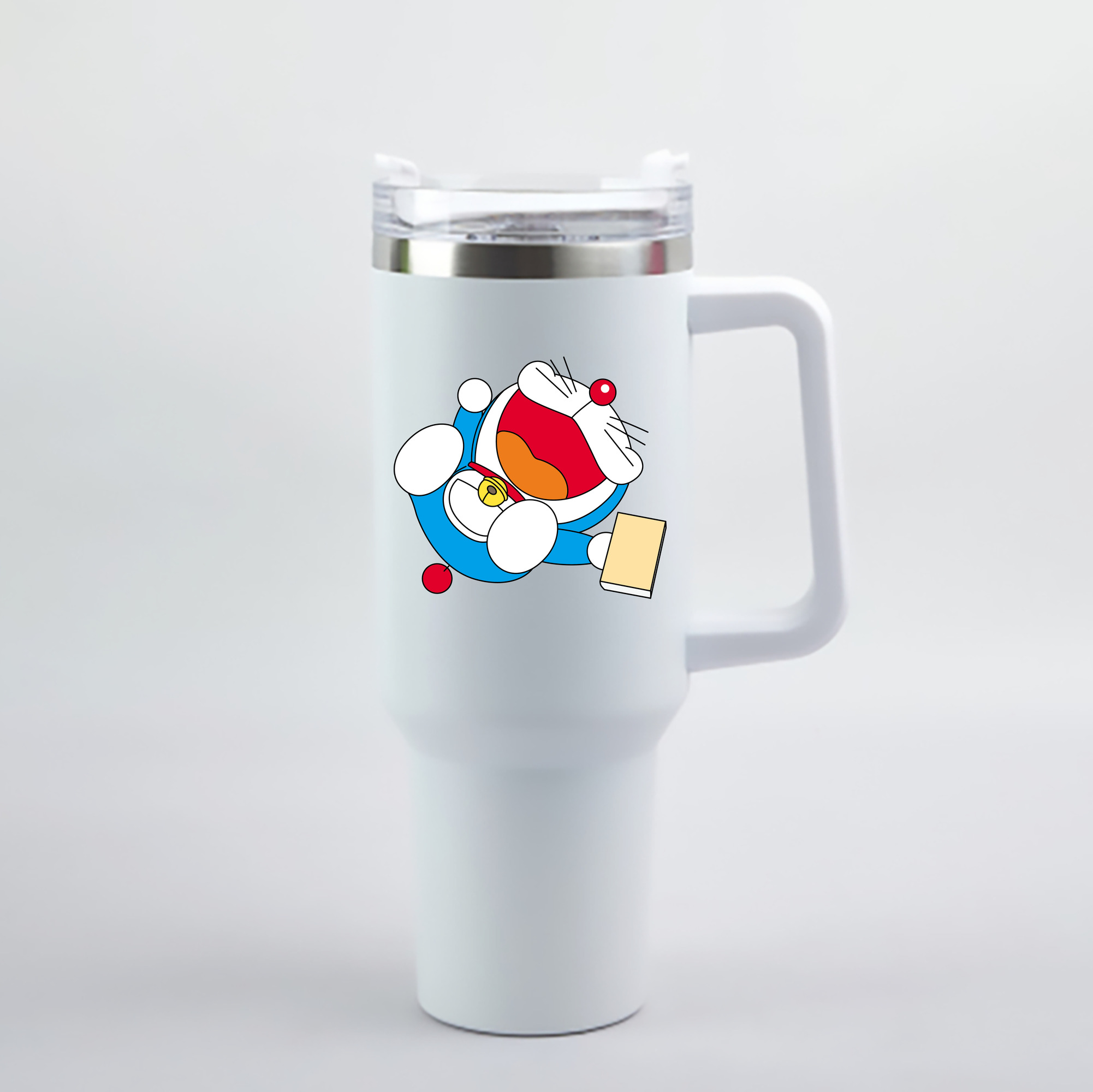 （画像用） ドラえもん Doraemon 1200mL車用タンブラー - クリスタルステッカー（プラスチックストロー付き）