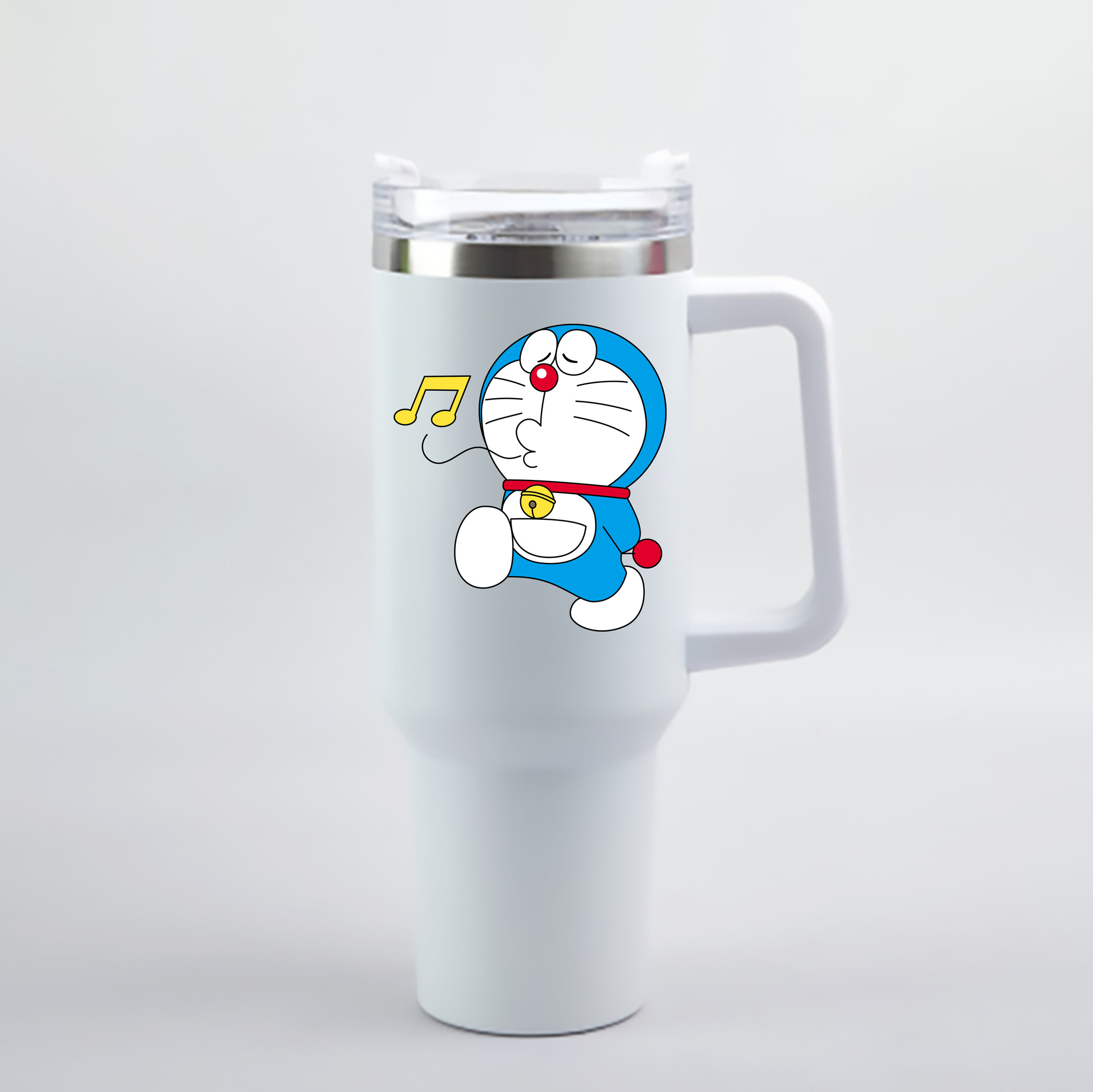 （画像用） ドラえもん Doraemon 1200mL車用タンブラー - クリスタルステッカー（プラスチックストロー付き）