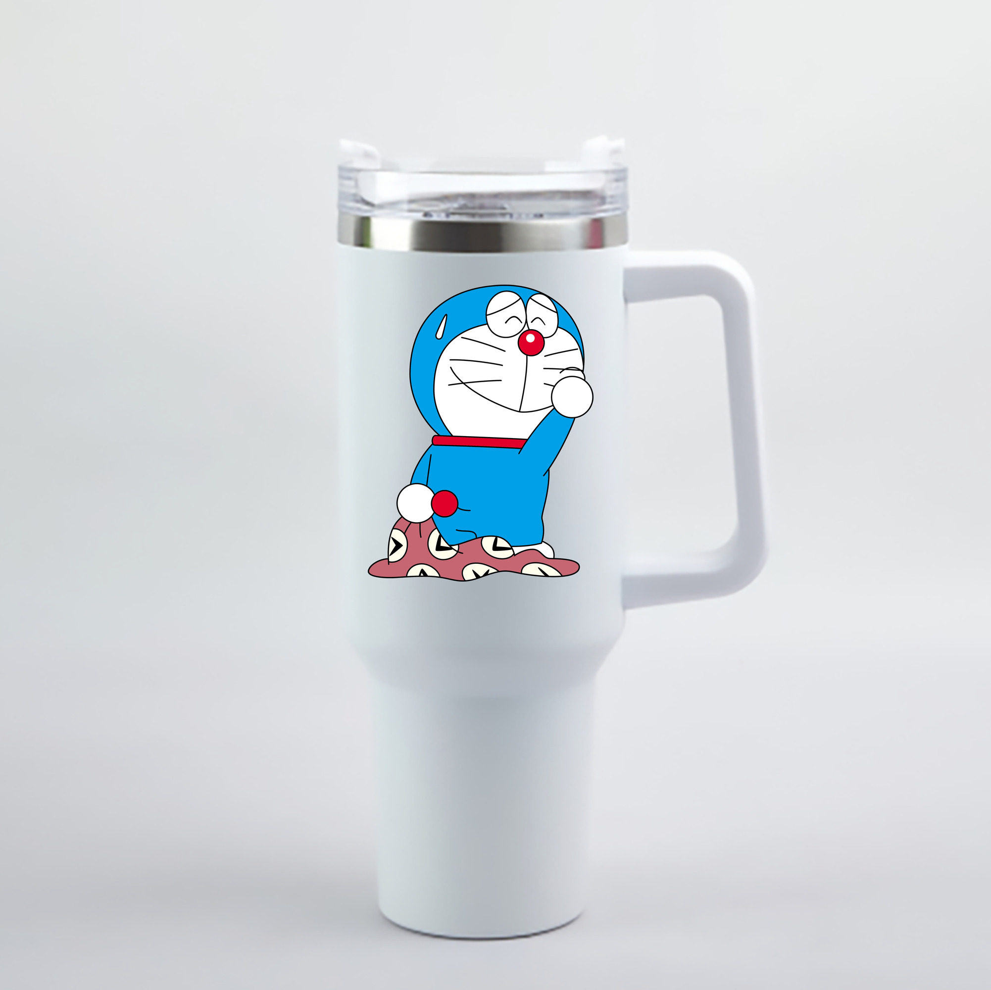 （画像用） ドラえもん Doraemon 1200mL車用タンブラー - クリスタルステッカー（プラスチックストロー付き）