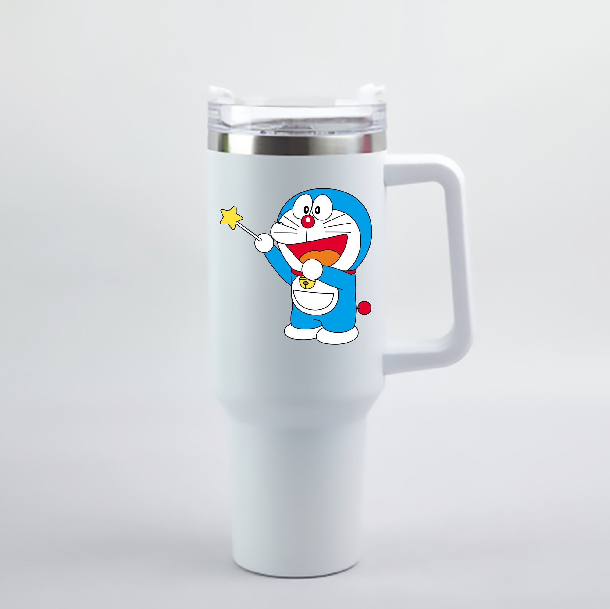 （画像用） ドラえもん Doraemon 1200mL車用タンブラー - クリスタルステッカー（プラスチックストロー付き）