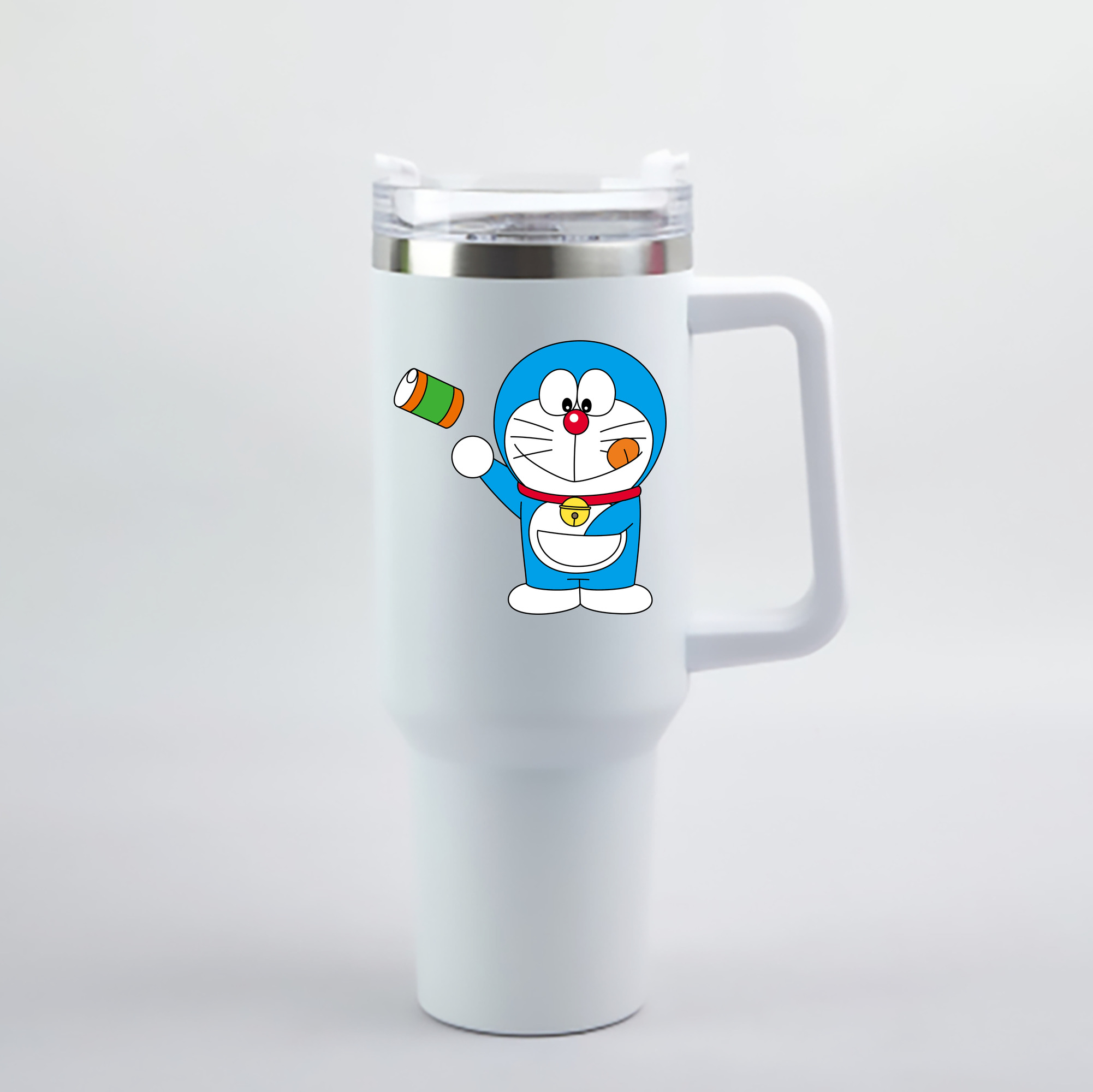 （画像用） ドラえもん Doraemon 1200mL車用タンブラー - クリスタルステッカー（プラスチックストロー付き）