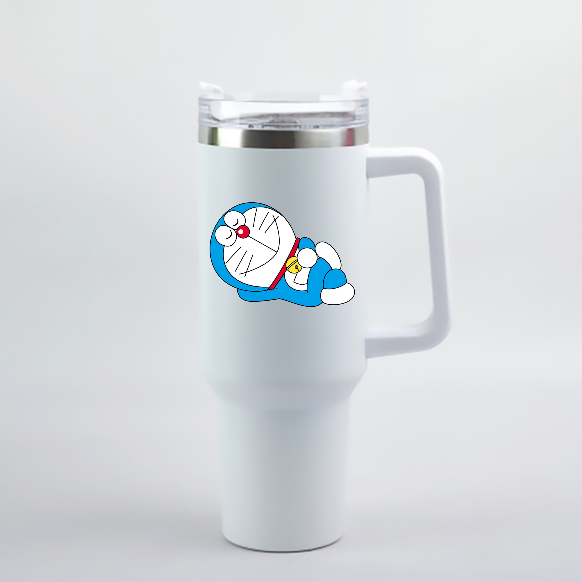 （画像用） ドラえもん Doraemon 1200mL車用タンブラー - クリスタルステッカー（プラスチックストロー付き）