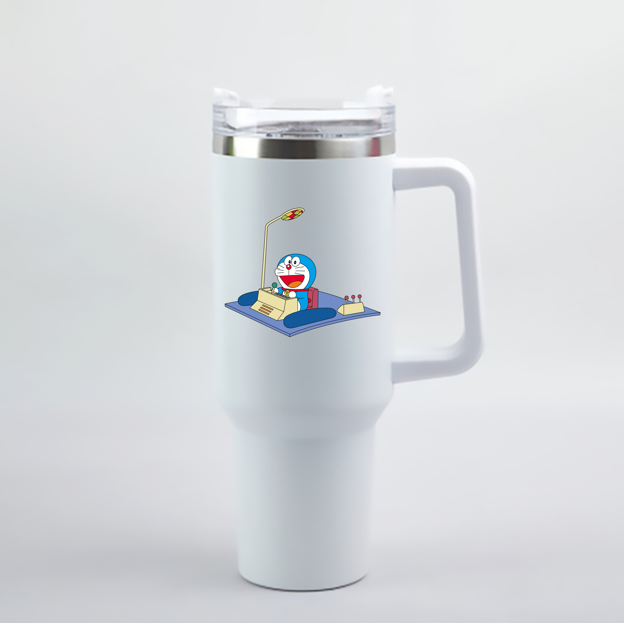 （画像用） ドラえもん Doraemon 1200mL車用タンブラー - クリスタルステッカー（プラスチックストロー付き）