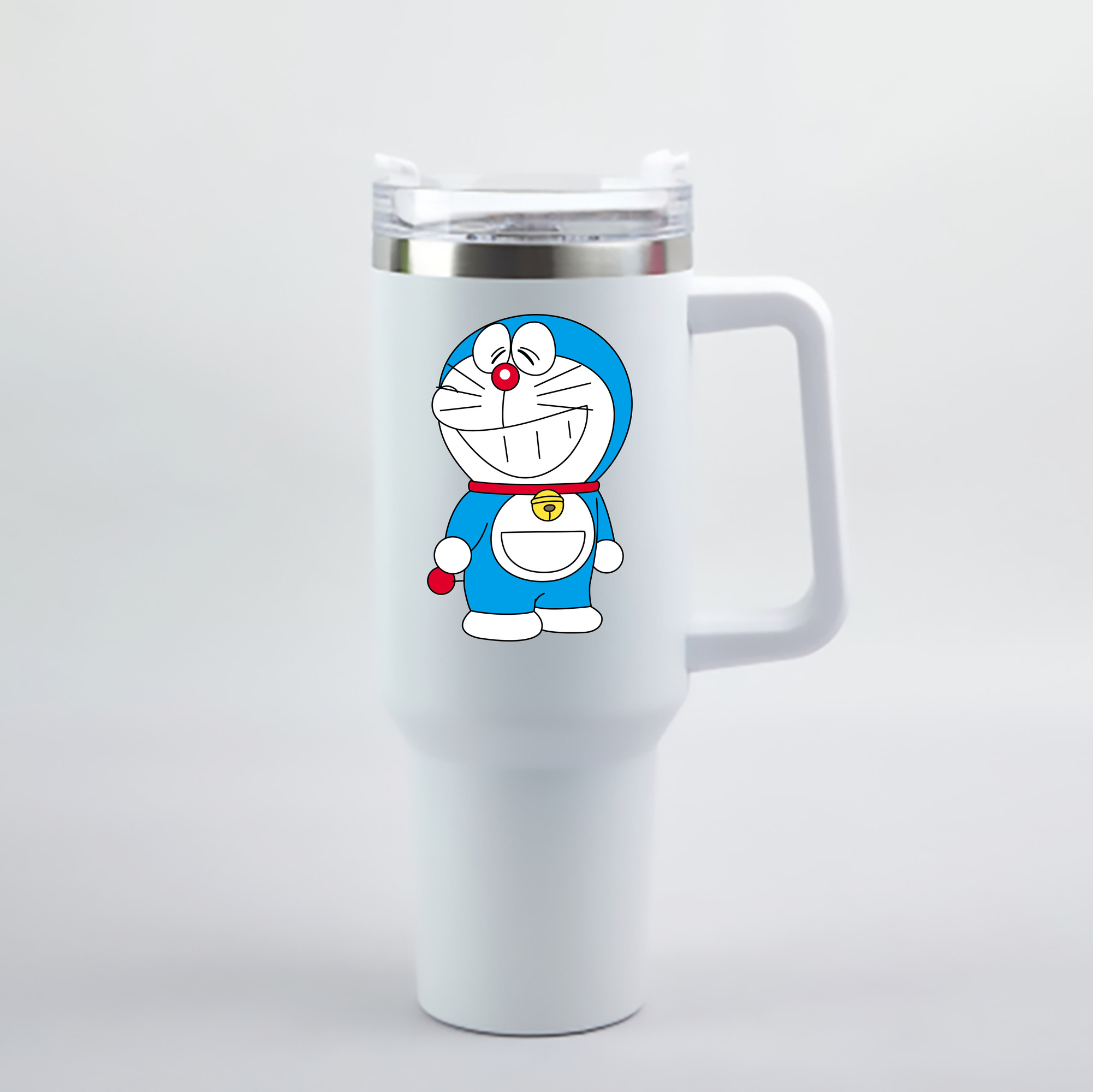 （画像用） ドラえもん Doraemon 1200mL車用タンブラー - クリスタルステッカー（プラスチックストロー付き）
