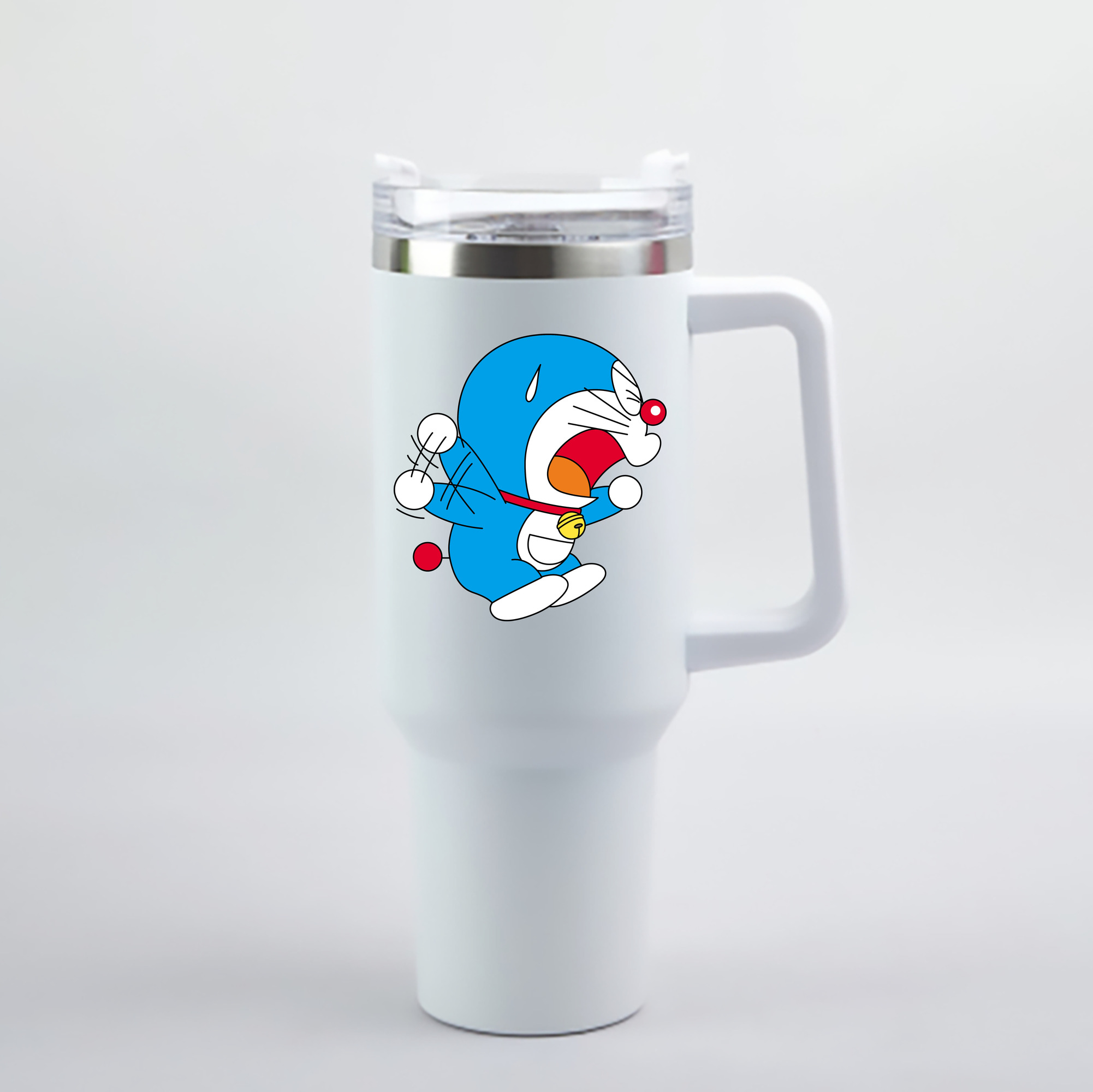（画像用） ドラえもん Doraemon 1200mL車用タンブラー - クリスタルステッカー（プラスチックストロー付き）
