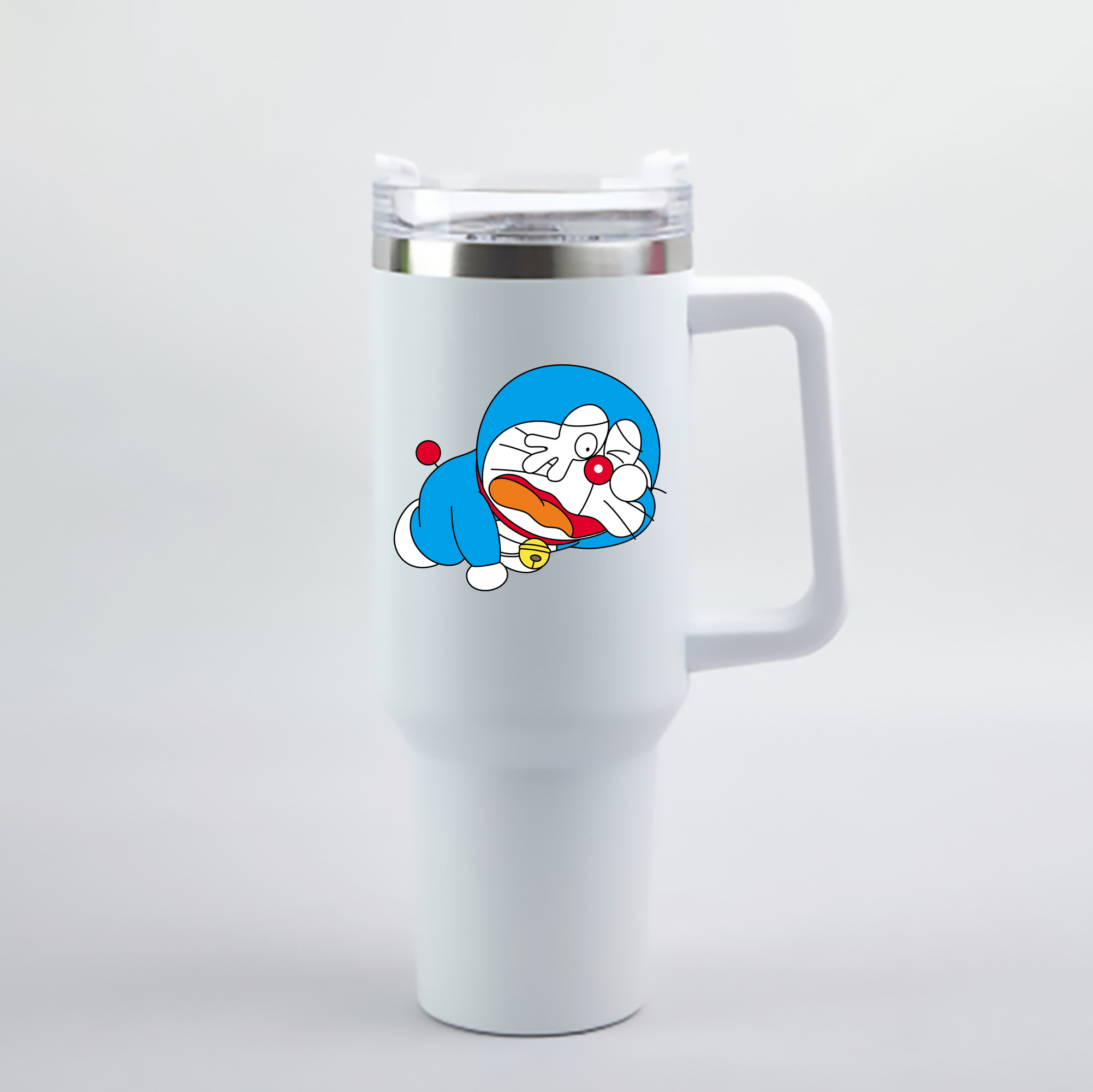 （画像用） ドラえもん Doraemon 1200mL車用タンブラー - クリスタルステッカー（プラスチックストロー付き）