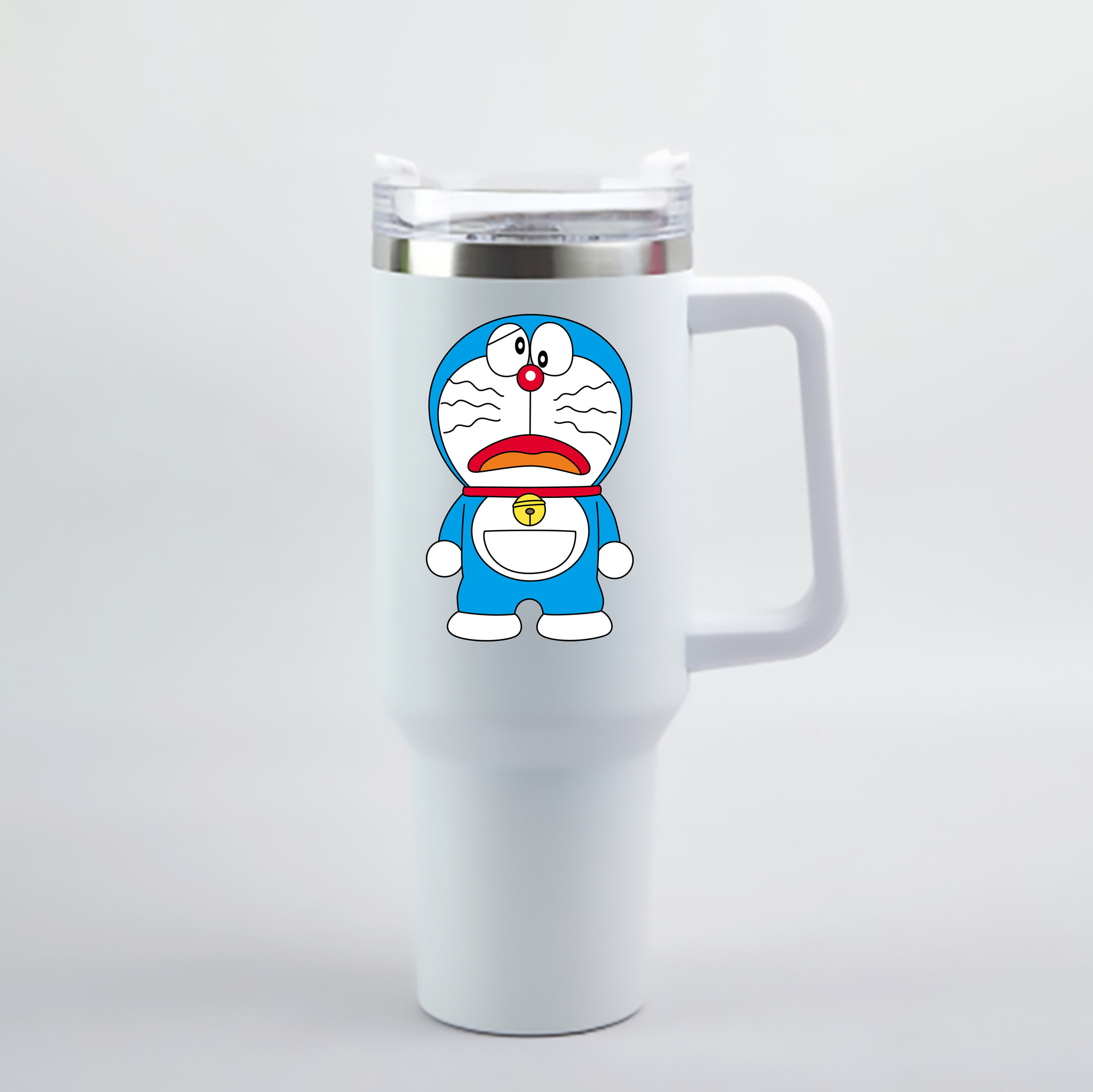 （画像用） ドラえもん Doraemon 1200mL車用タンブラー - クリスタルステッカー（プラスチックストロー付き）
