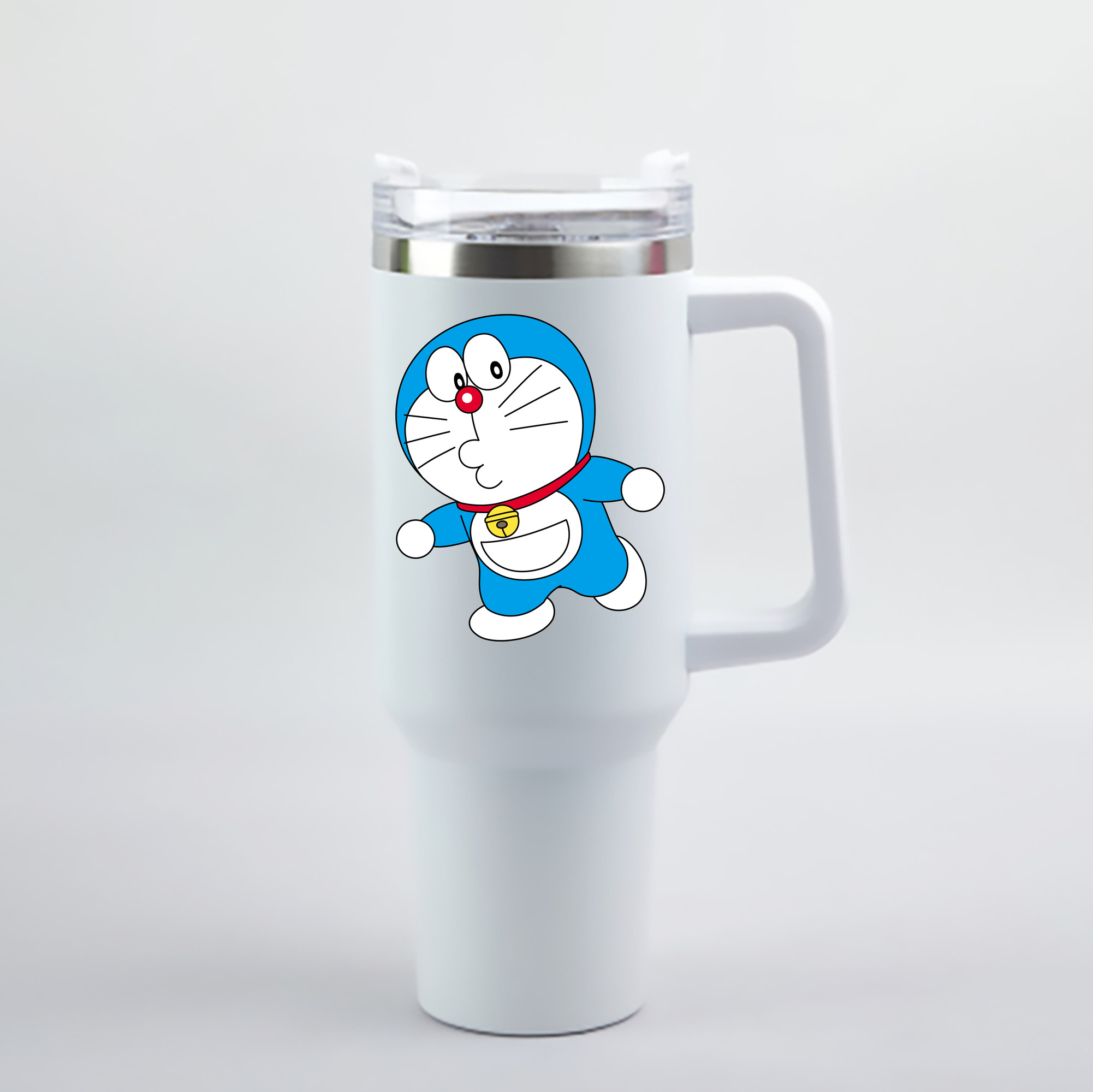 （画像用） ドラえもん Doraemon 1200mL車用タンブラー - クリスタルステッカー（プラスチックストロー付き）