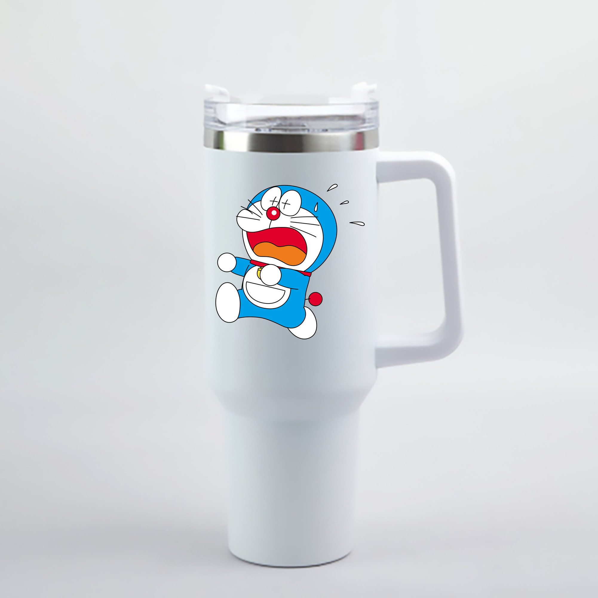 （画像用） ドラえもん Doraemon 1200mL車用タンブラー - クリスタルステッカー（プラスチックストロー付き）