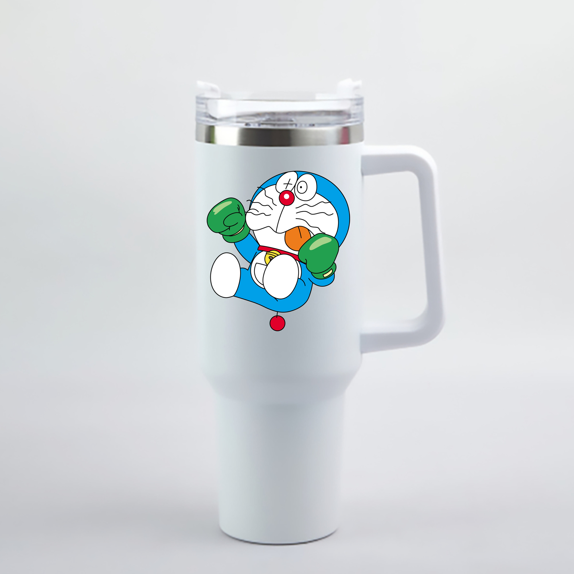 （画像用） ドラえもん Doraemon 1200mL車用タンブラー - クリスタルステッカー（プラスチックストロー付き）