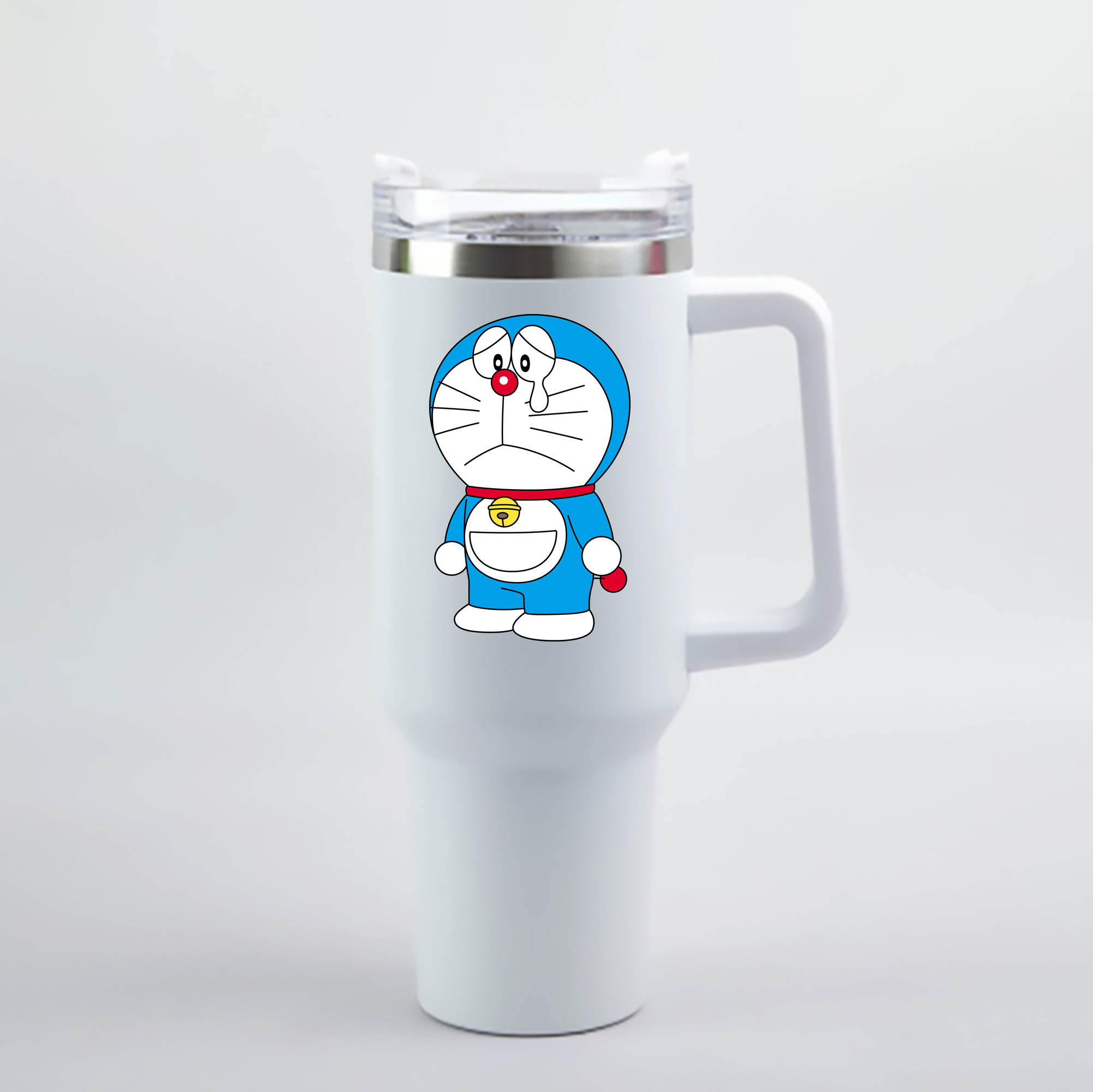 （画像用） ドラえもん Doraemon 1200mL車用タンブラー - クリスタルステッカー（プラスチックストロー付き）