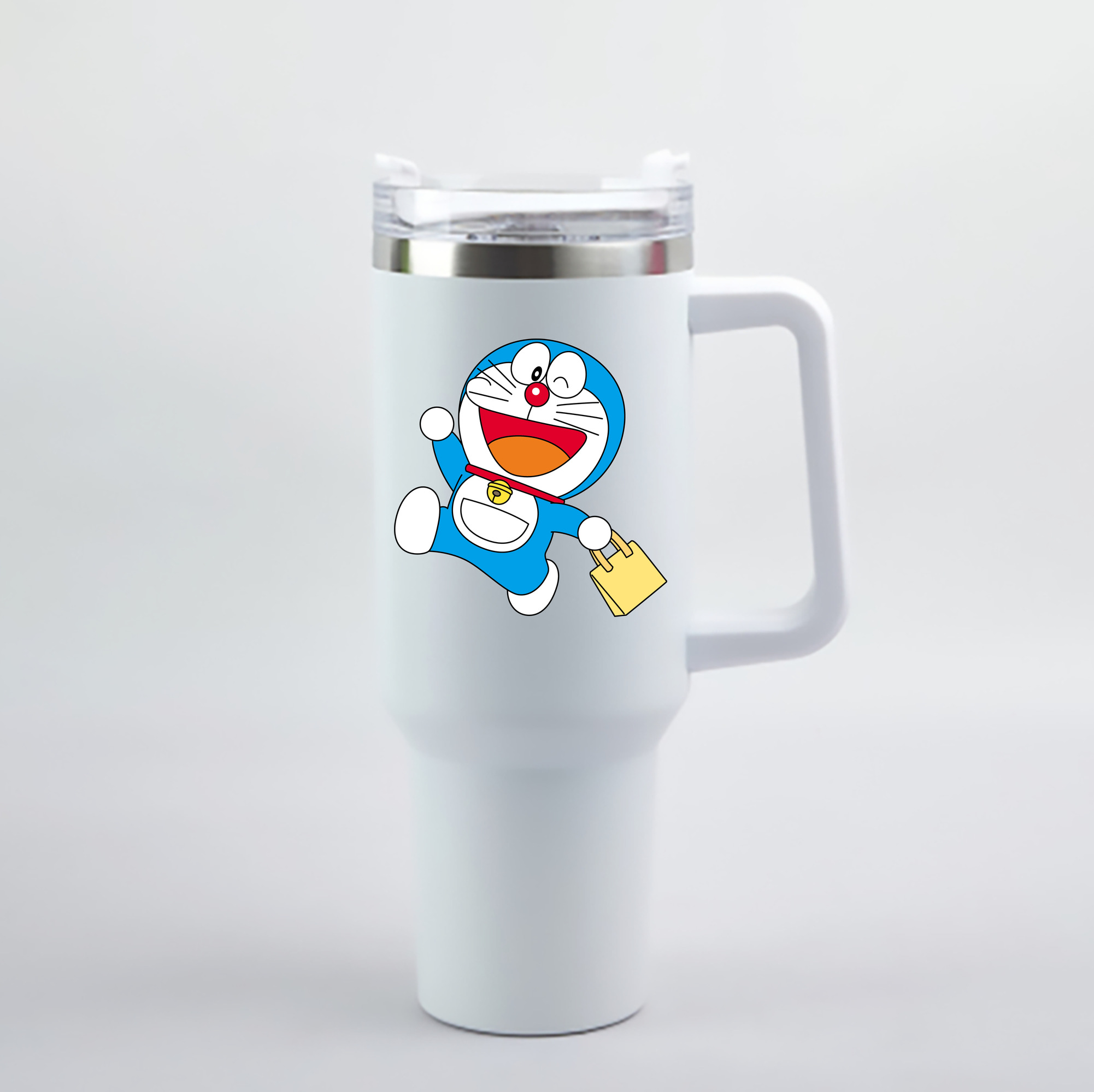 （画像用） ドラえもん Doraemon 1200mL車用タンブラー - クリスタルステッカー（プラスチックストロー付き）