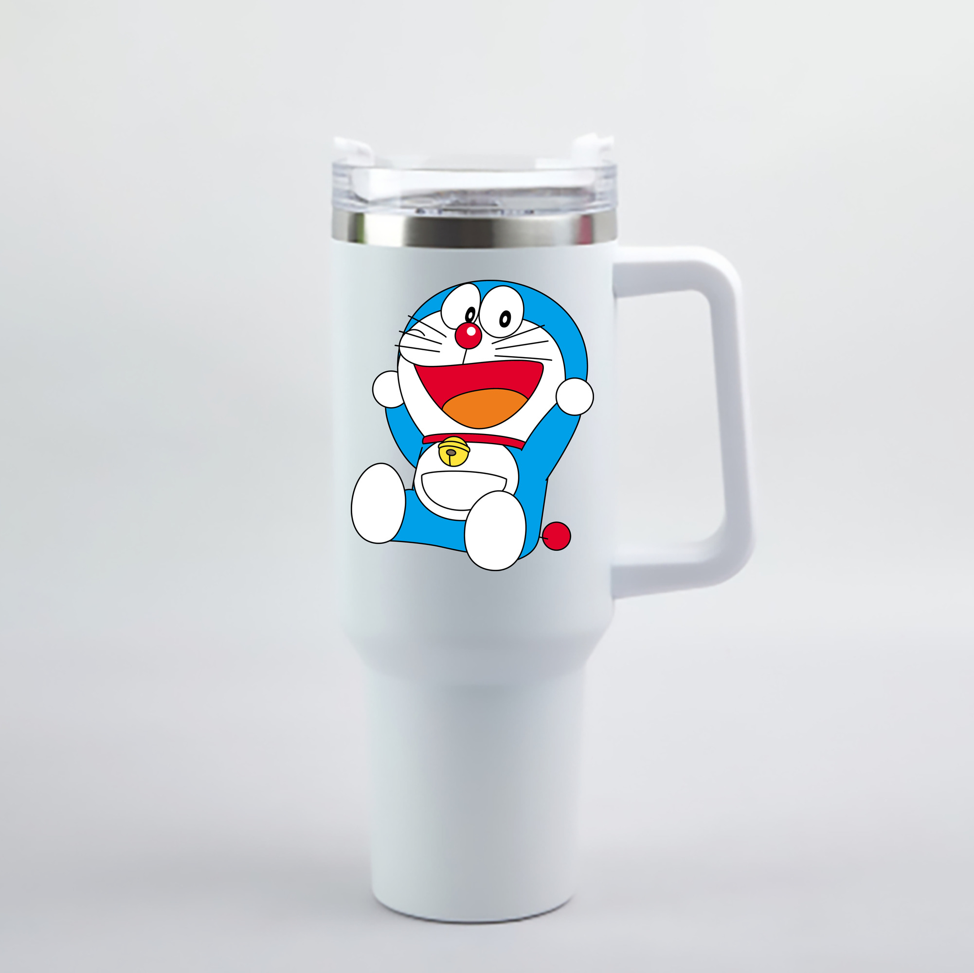 （画像用） ドラえもん Doraemon 1200mL車用タンブラー - クリスタルステッカー（プラスチックストロー付き）
