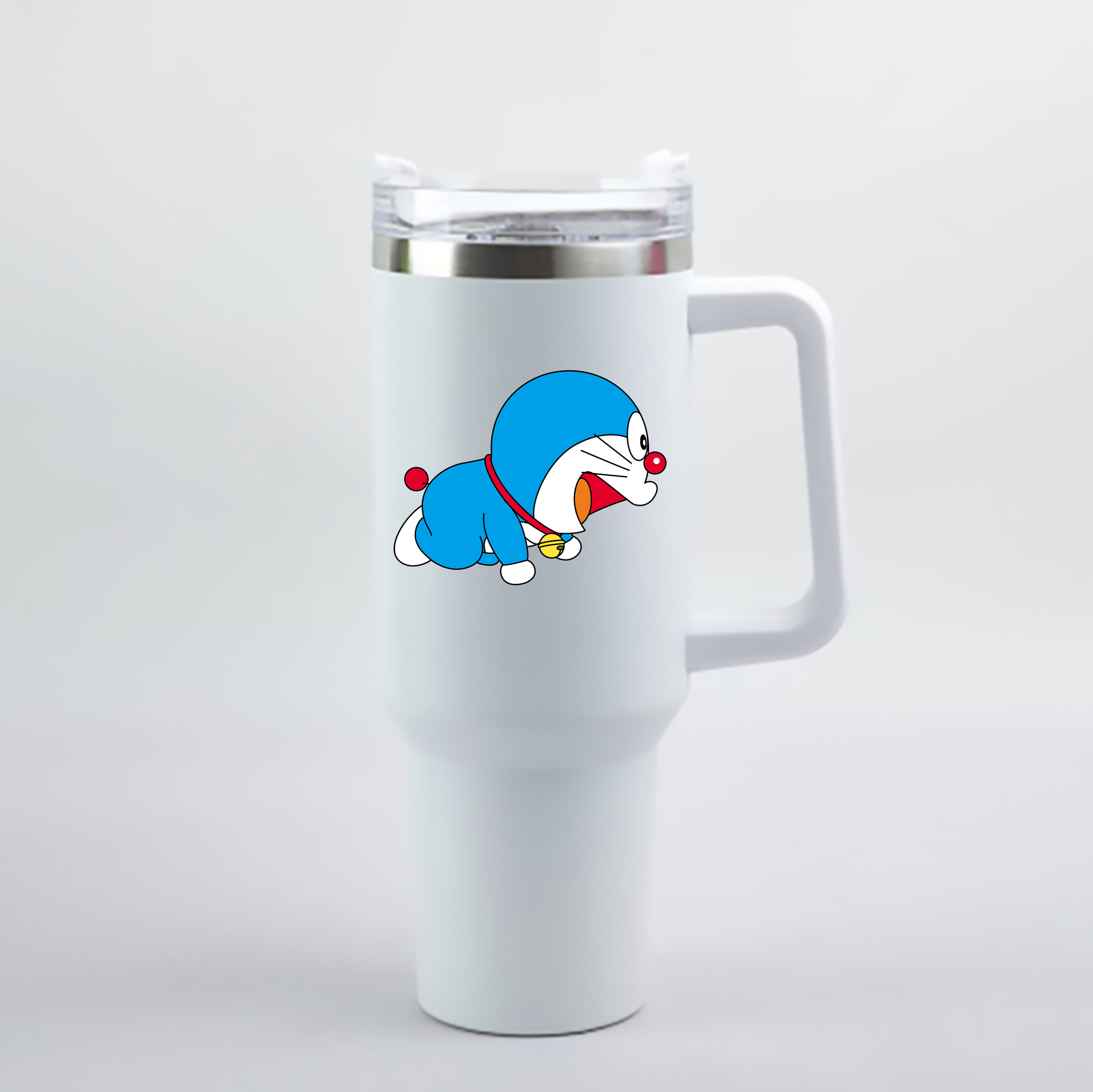 （画像用） ドラえもん Doraemon 1200mL車用タンブラー - クリスタルステッカー（プラスチックストロー付き）