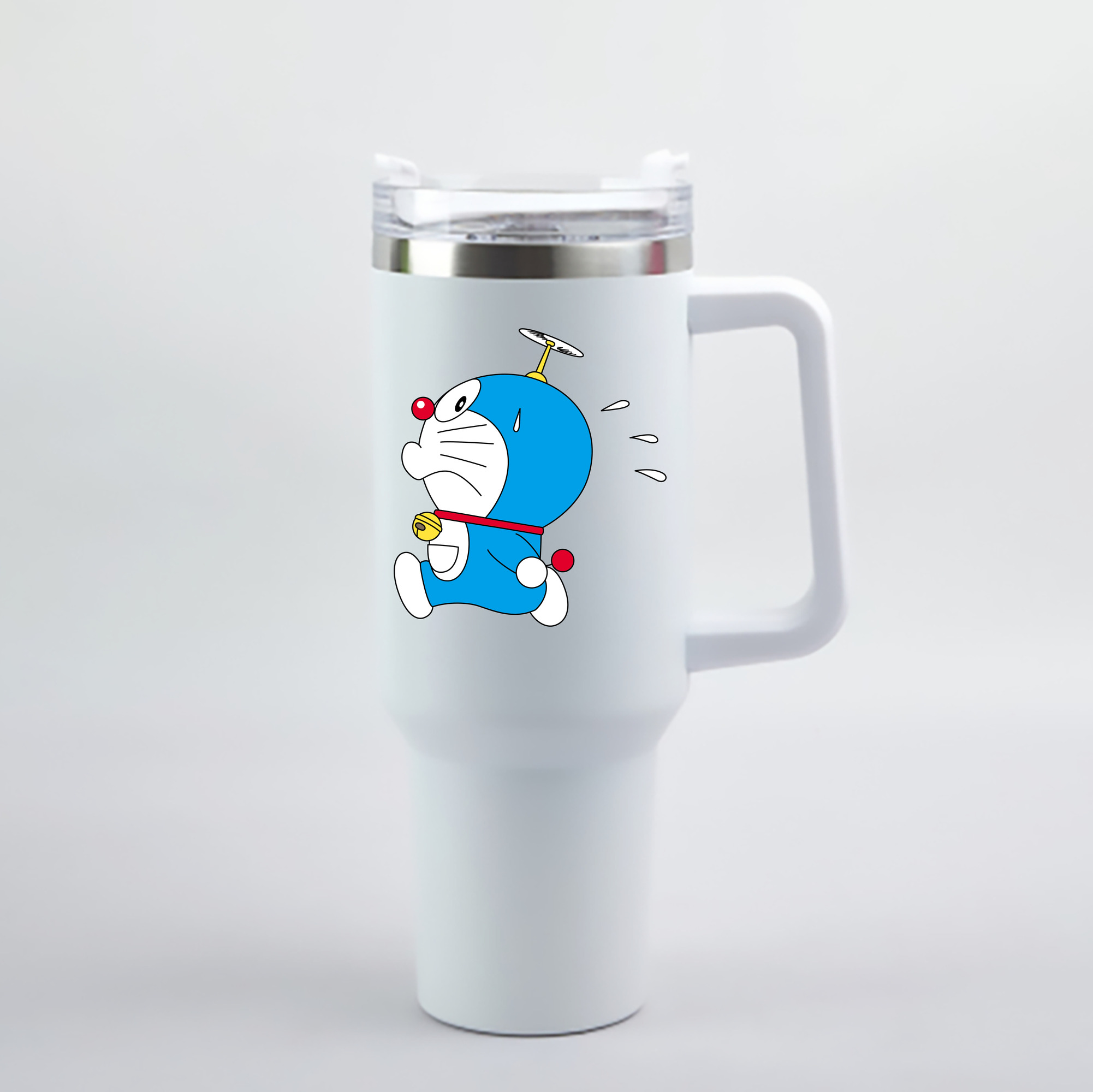 （画像用） ドラえもん Doraemon 1200mL車用タンブラー - クリスタルステッカー（プラスチックストロー付き）