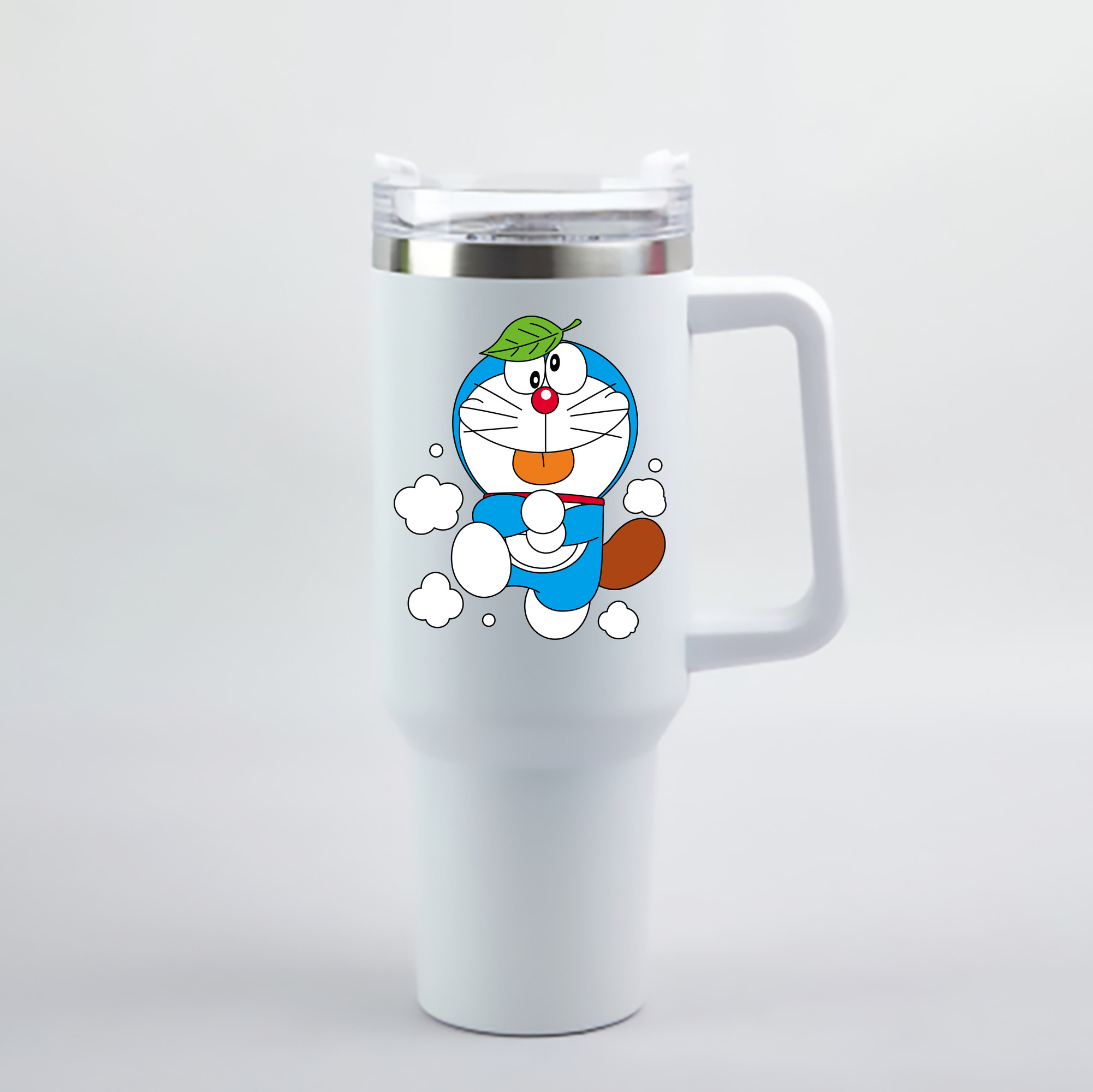 （画像用） ドラえもん Doraemon 1200mL車用タンブラー - クリスタルステッカー（プラスチックストロー付き）