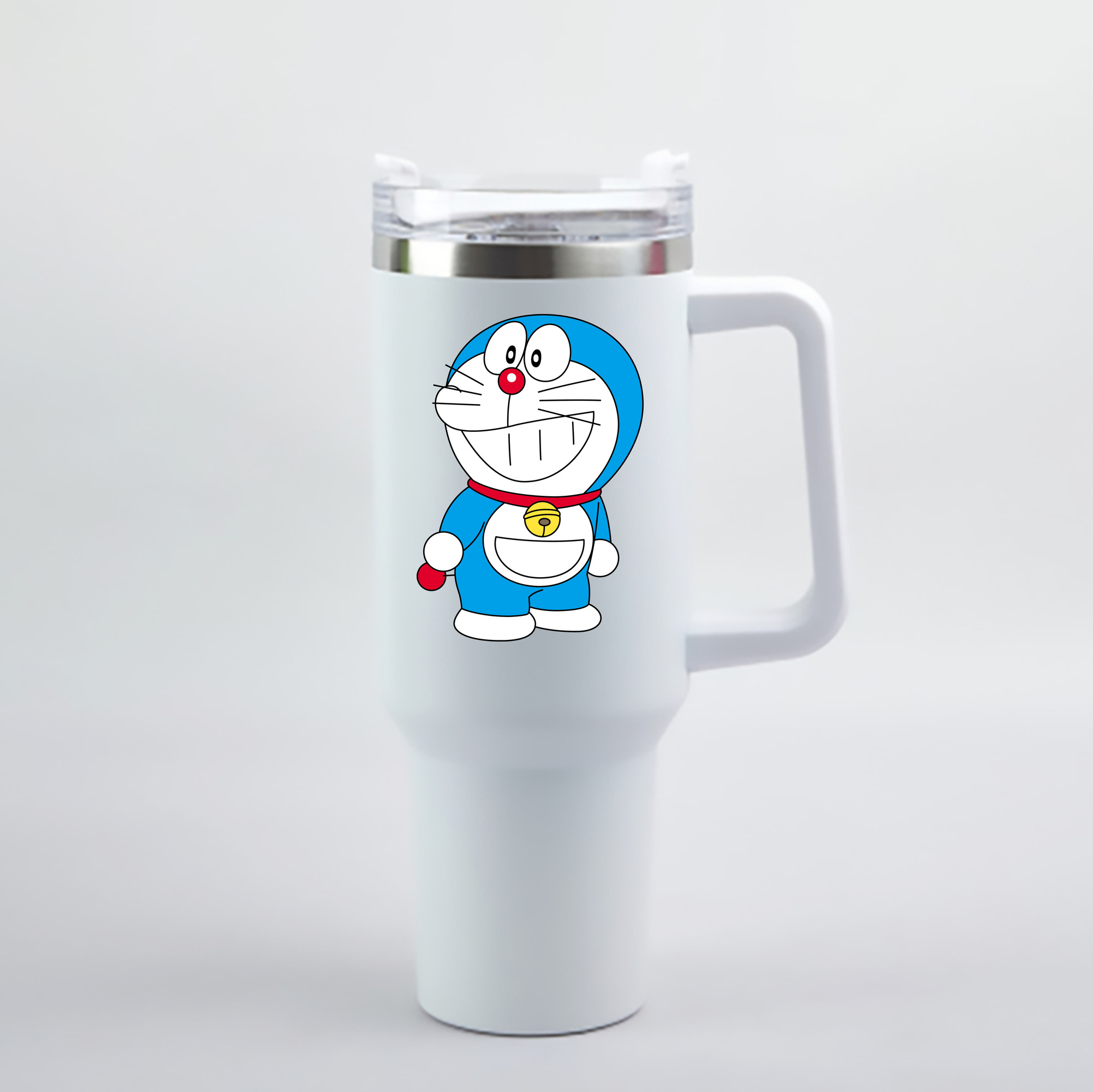 （画像用） ドラえもん Doraemon 1200mL車用タンブラー - クリスタルステッカー（プラスチックストロー付き）
