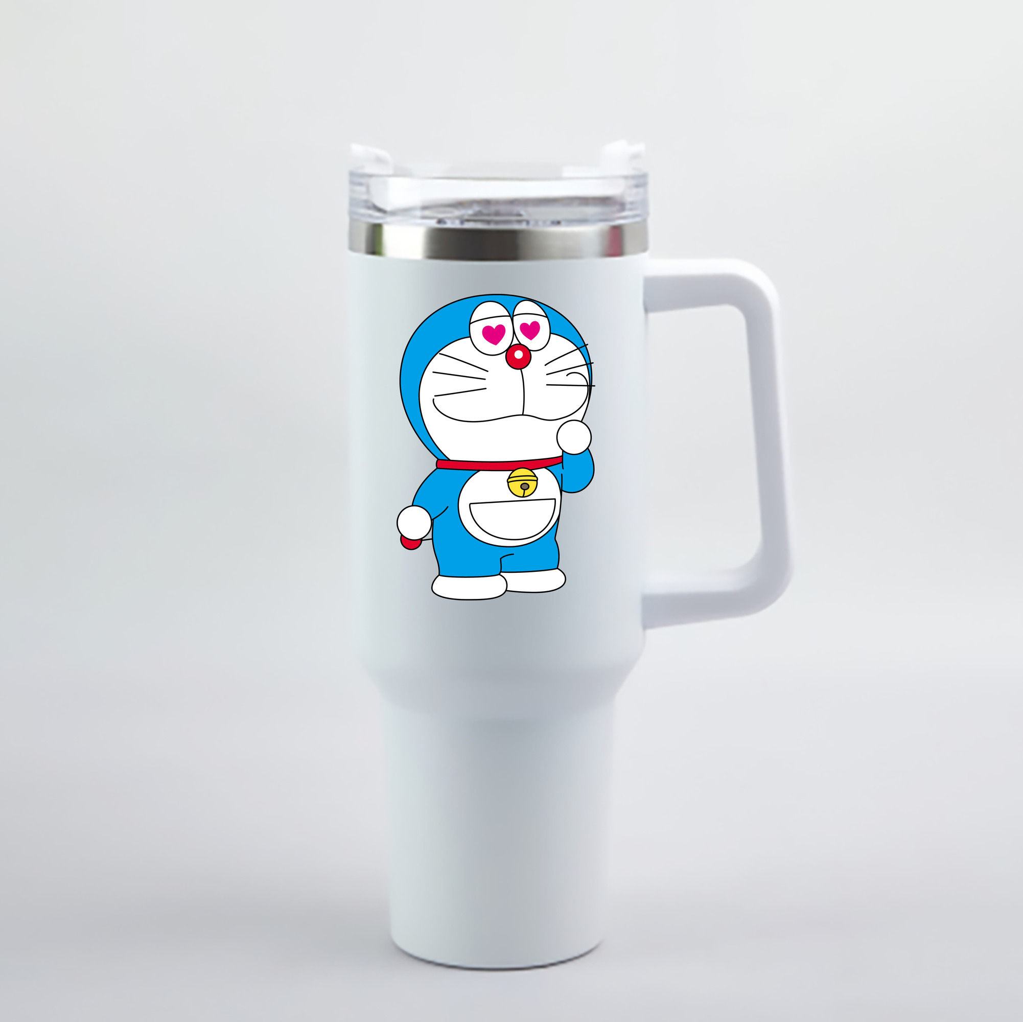 （画像用） ドラえもん Doraemon 1200mL車用タンブラー - クリスタルステッカー（プラスチックストロー付き）