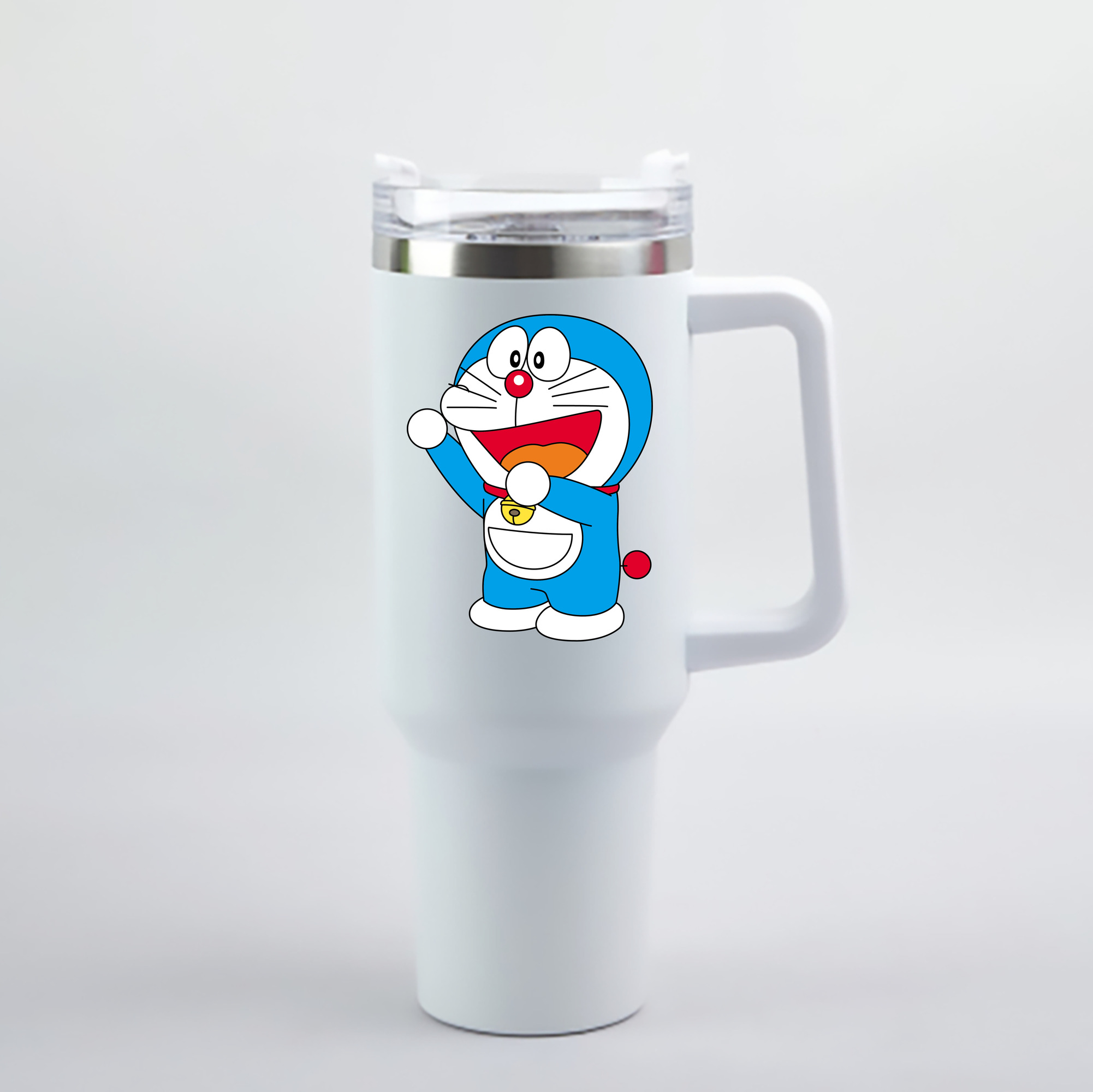 （画像用） ドラえもん Doraemon 1200mL車用タンブラー - クリスタルステッカー（プラスチックストロー付き）