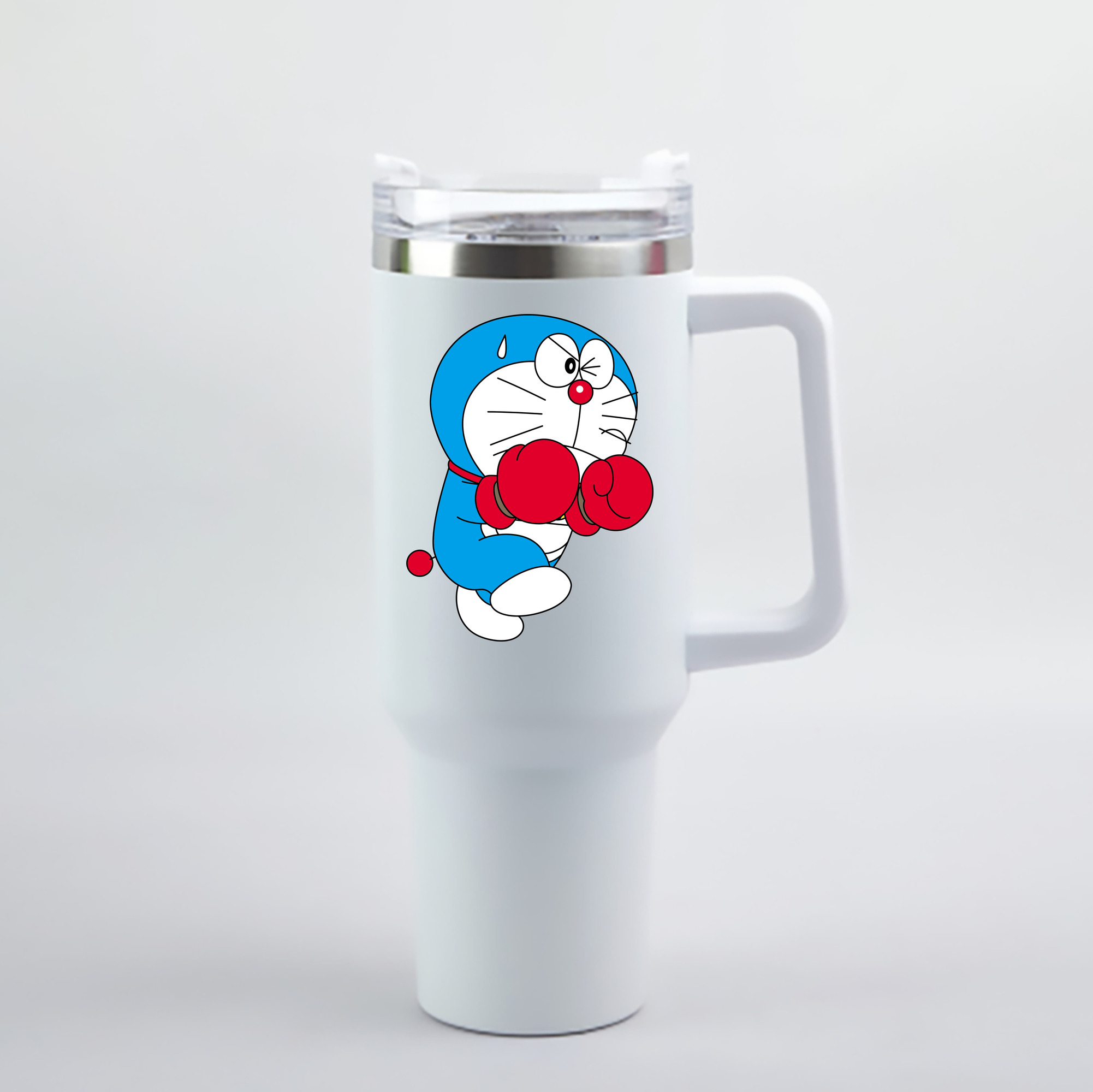 （画像用） ドラえもん Doraemon 1200mL車用タンブラー - クリスタルステッカー（プラスチックストロー付き）