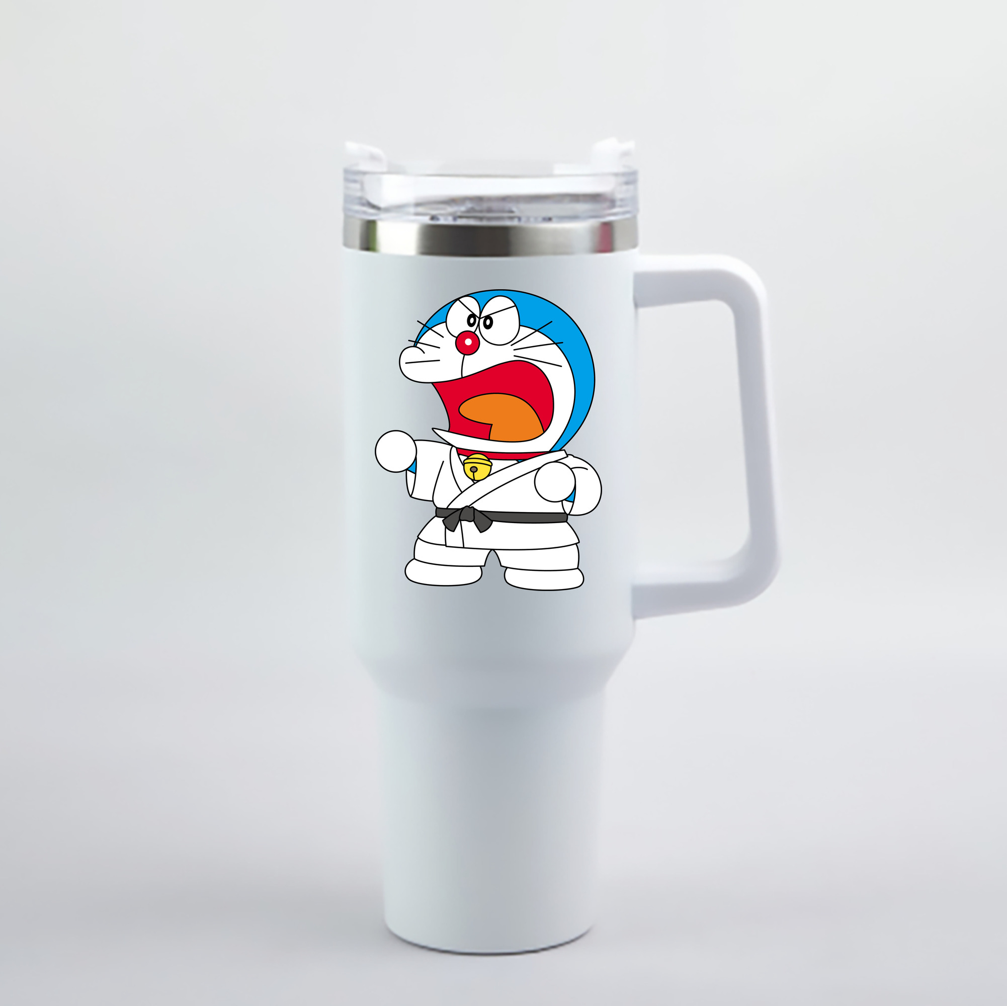 （画像用） ドラえもん Doraemon 1200mL車用タンブラー - クリスタルステッカー（プラスチックストロー付き）