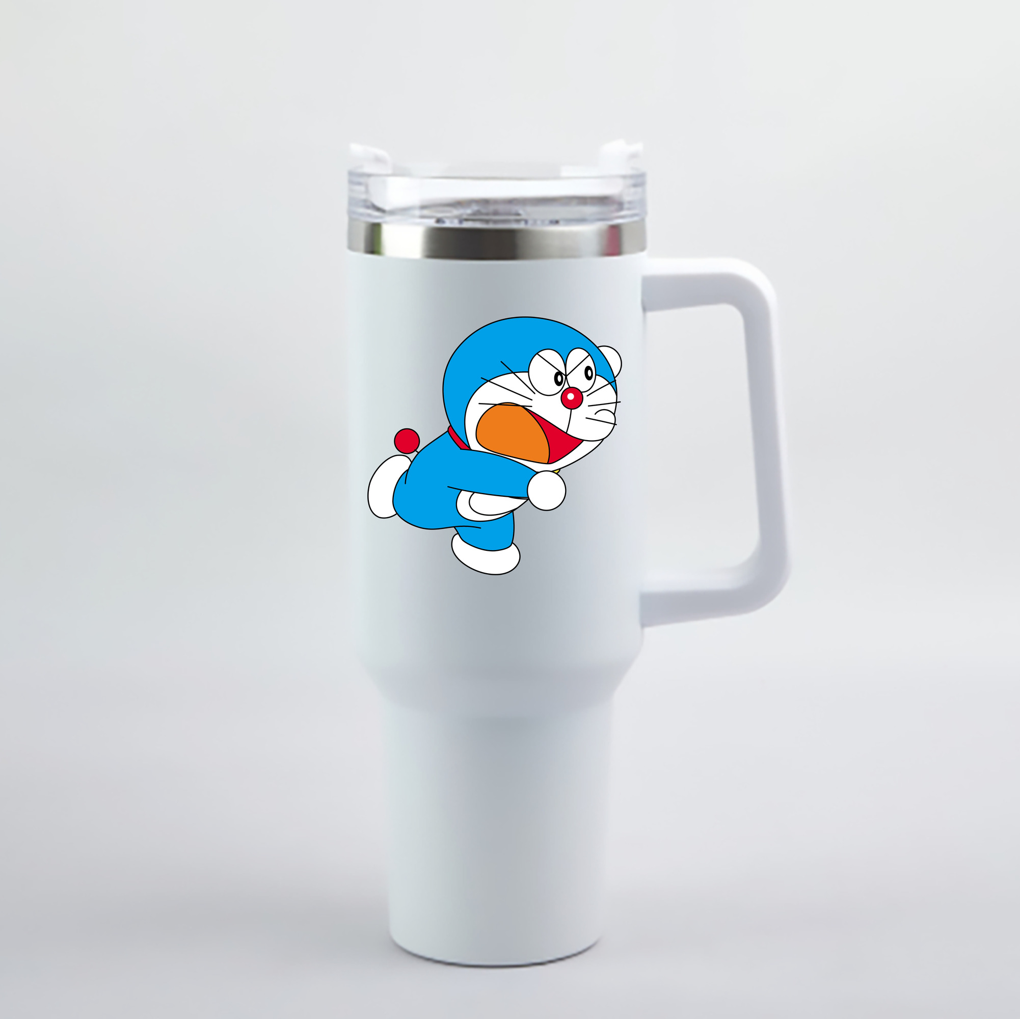 （画像用） ドラえもん Doraemon 1200mL車用タンブラー - クリスタルステッカー（プラスチックストロー付き）