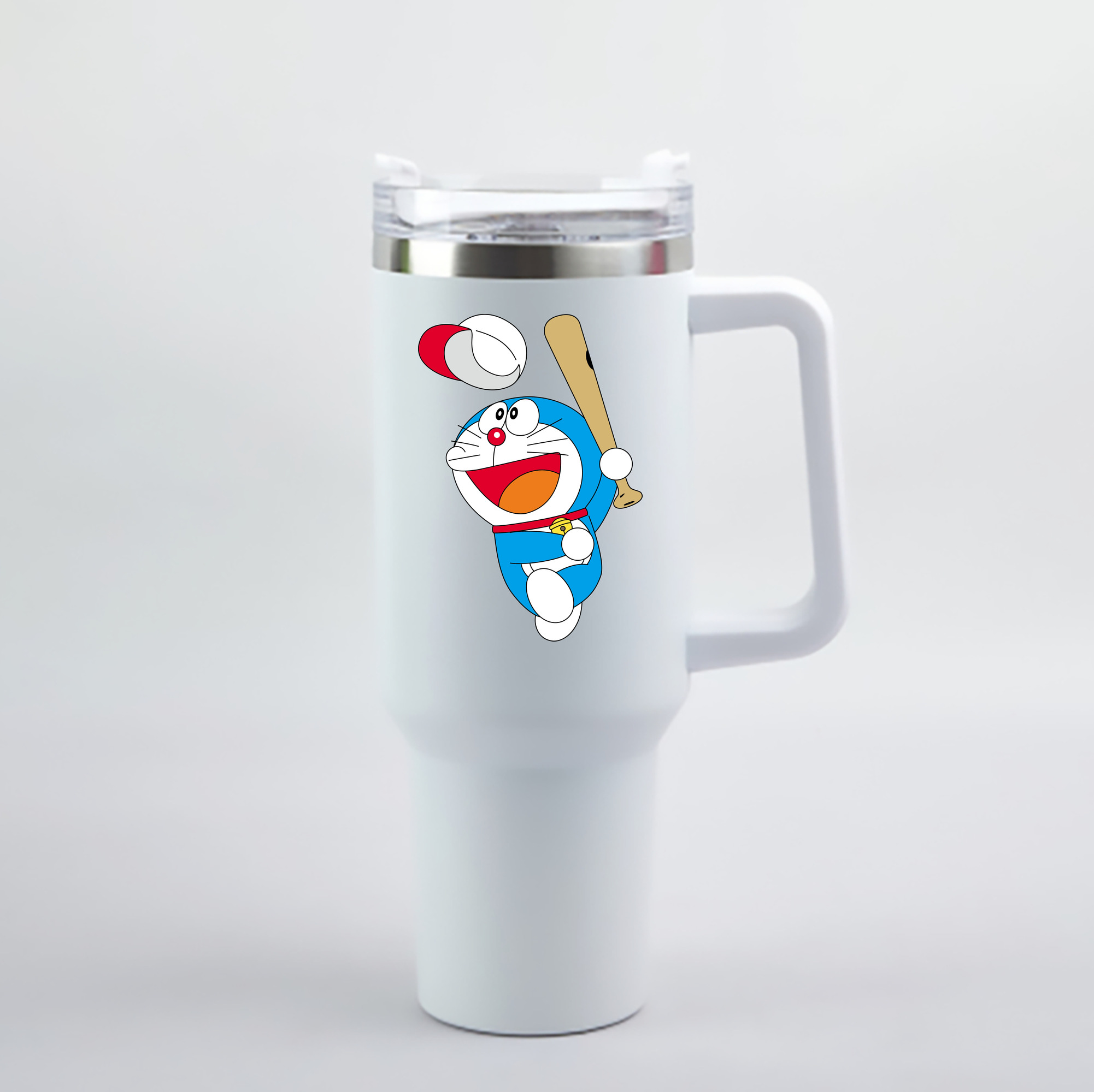 （画像用） ドラえもん Doraemon 1200mL車用タンブラー - クリスタルステッカー（プラスチックストロー付き）