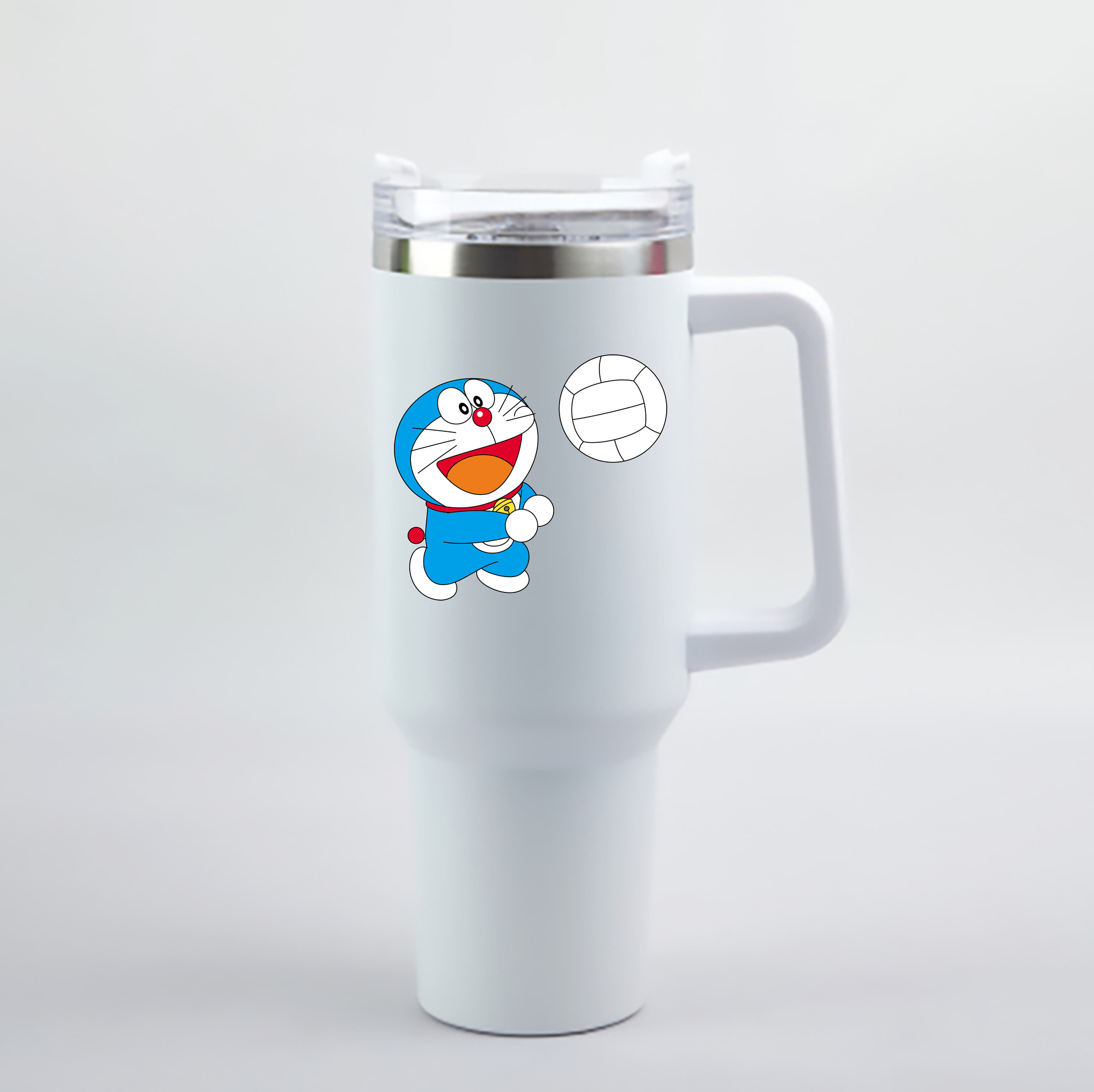 （画像用） ドラえもん Doraemon 1200mL車用タンブラー - クリスタルステッカー（プラスチックストロー付き）