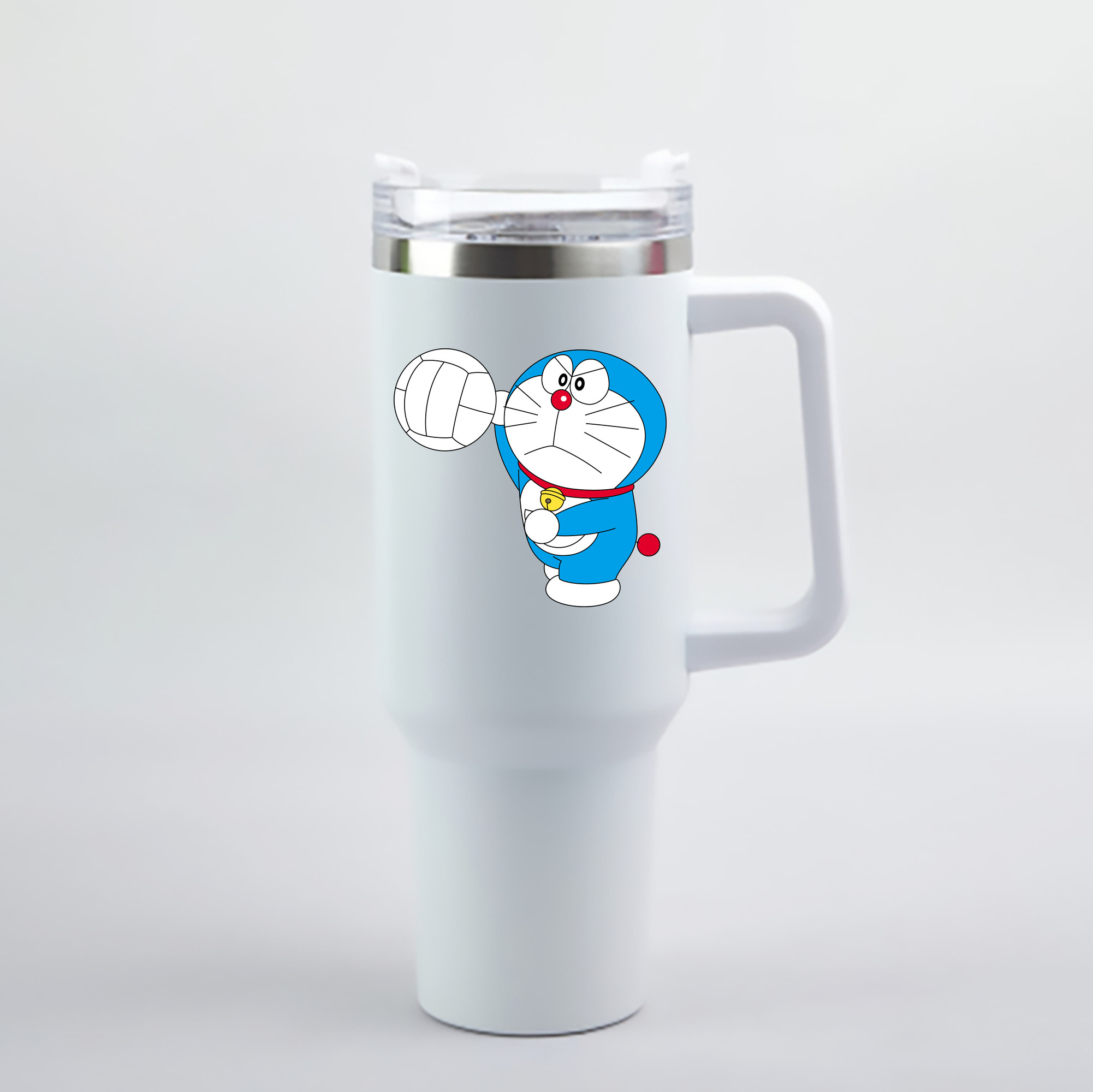 （画像用） ドラえもん Doraemon 1200mL車用タンブラー - クリスタルステッカー（プラスチックストロー付き）