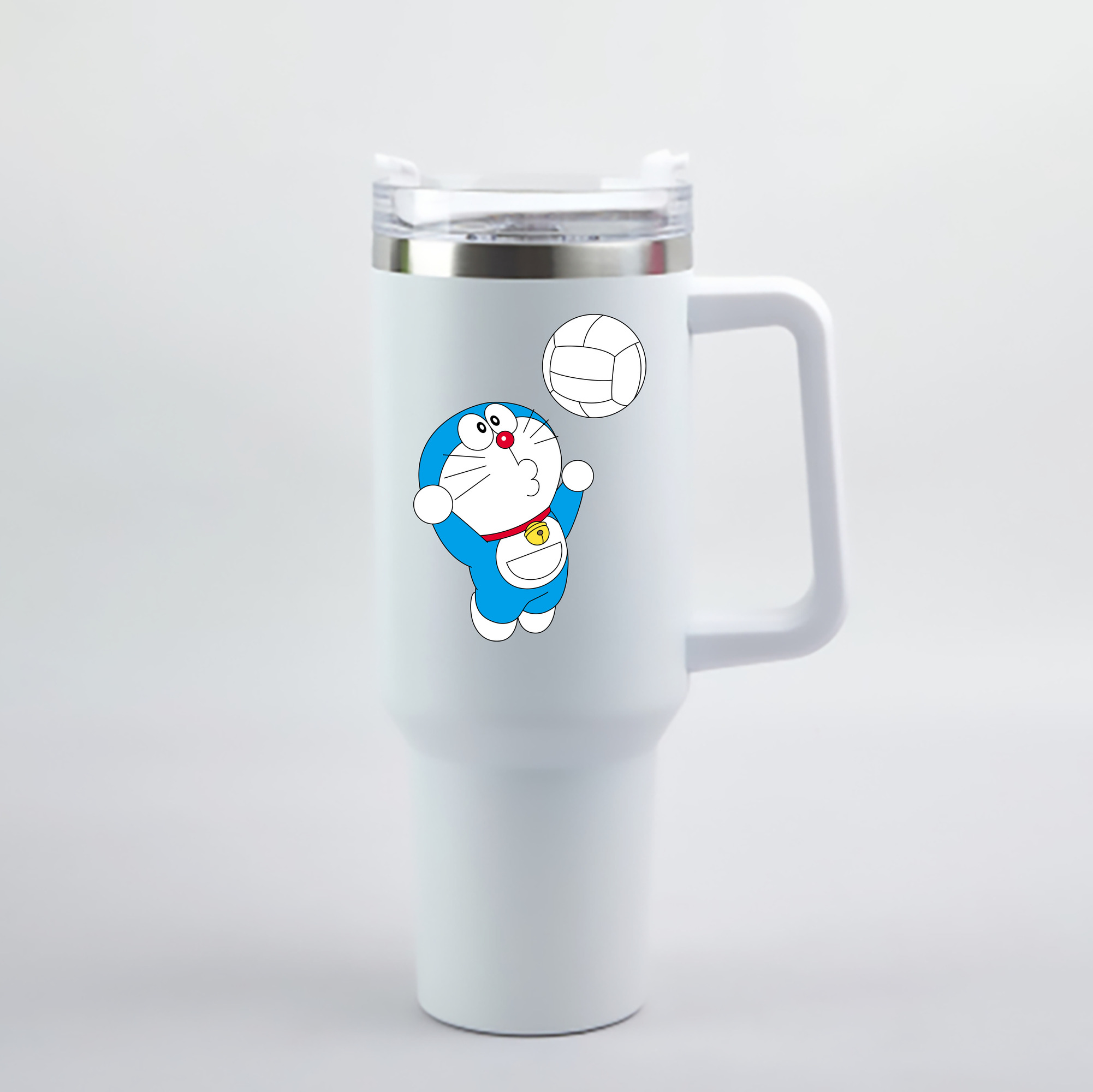 （画像用） ドラえもん Doraemon 1200mL車用タンブラー - クリスタルステッカー（プラスチックストロー付き）