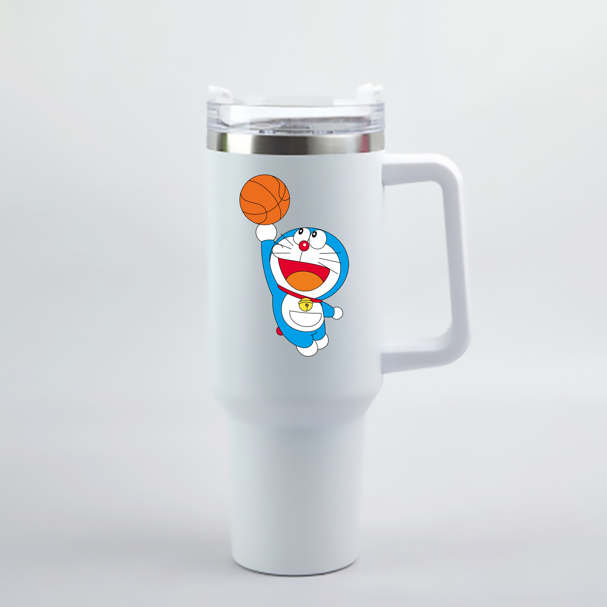 （画像用） ドラえもん Doraemon 1200mL車用タンブラー - クリスタルステッカー（プラスチックストロー付き）