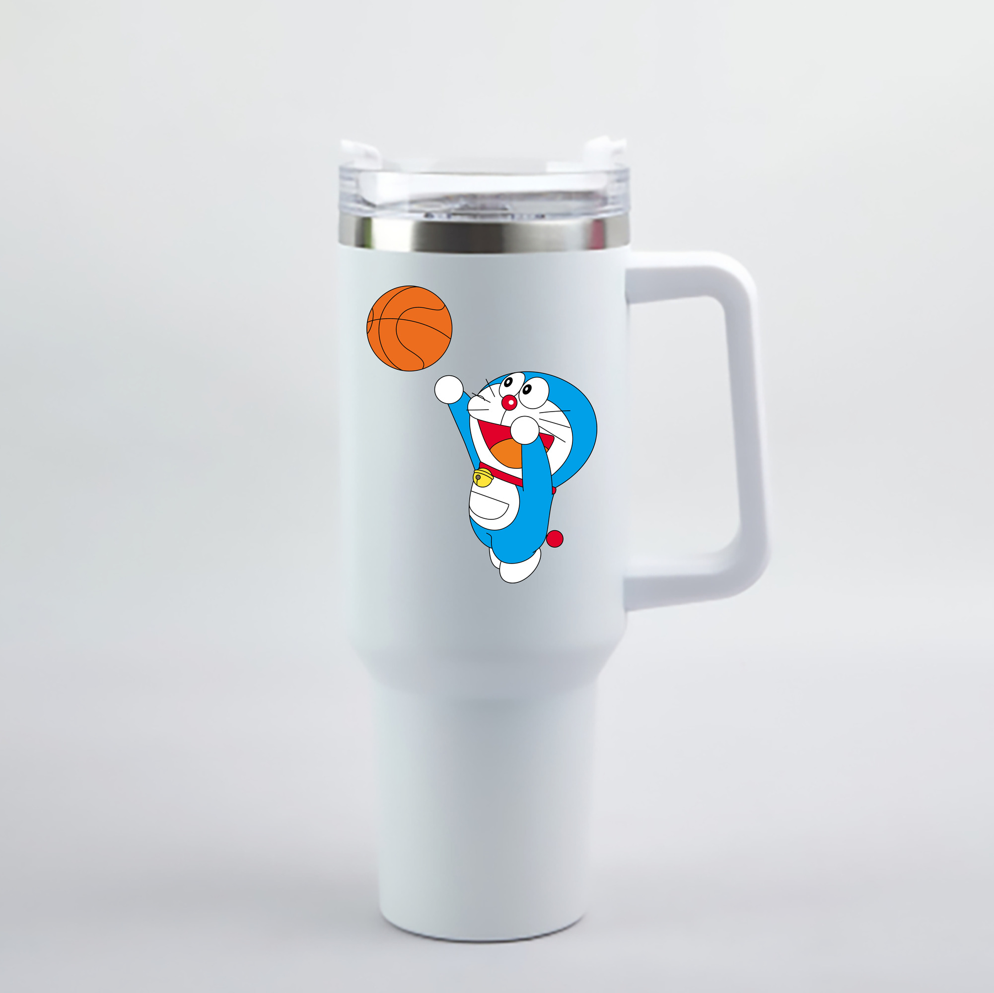 （画像用） ドラえもん Doraemon 1200mL車用タンブラー - クリスタルステッカー（プラスチックストロー付き）