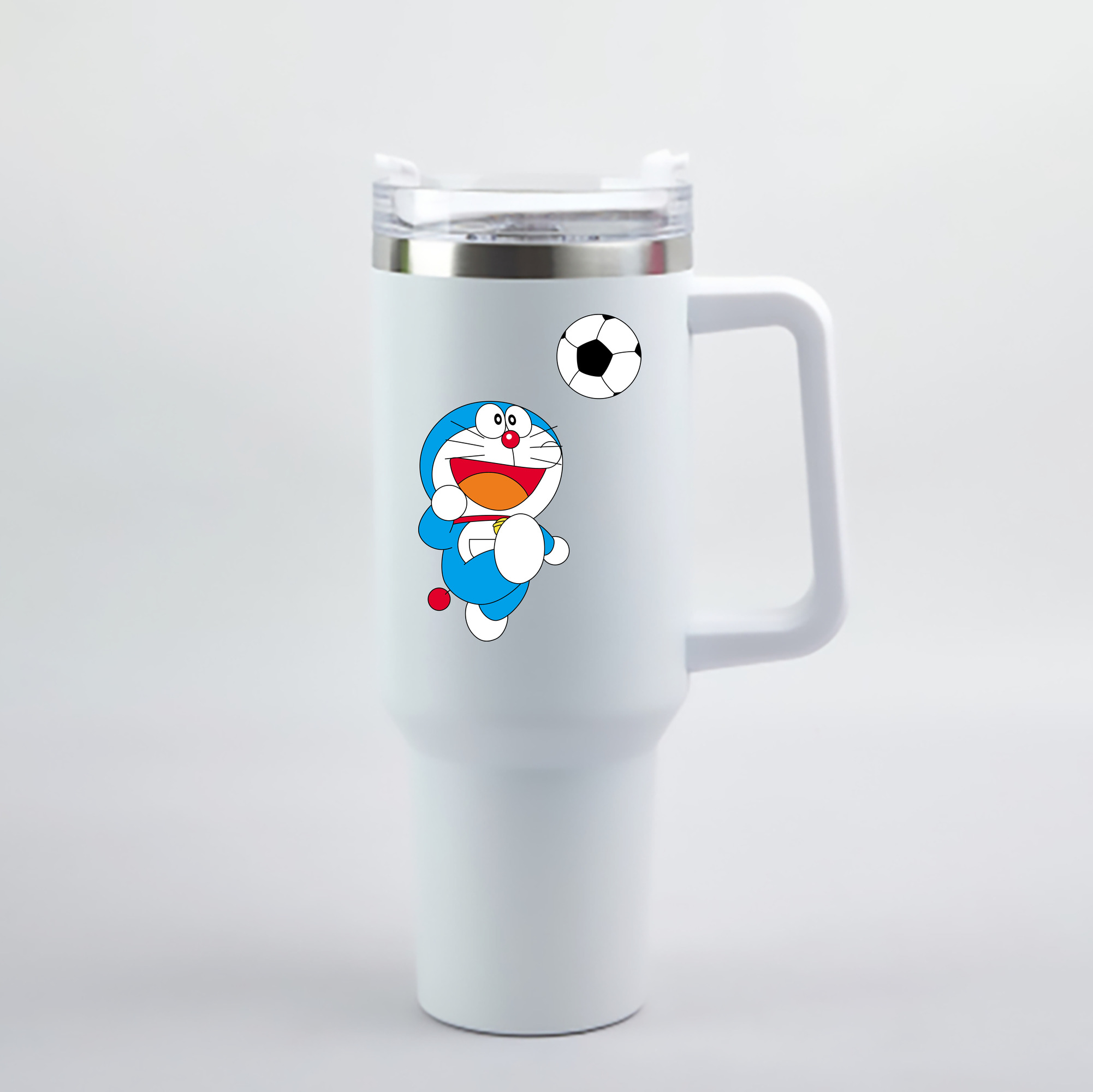 （画像用） ドラえもん Doraemon 1200mL車用タンブラー - クリスタルステッカー（プラスチックストロー付き）