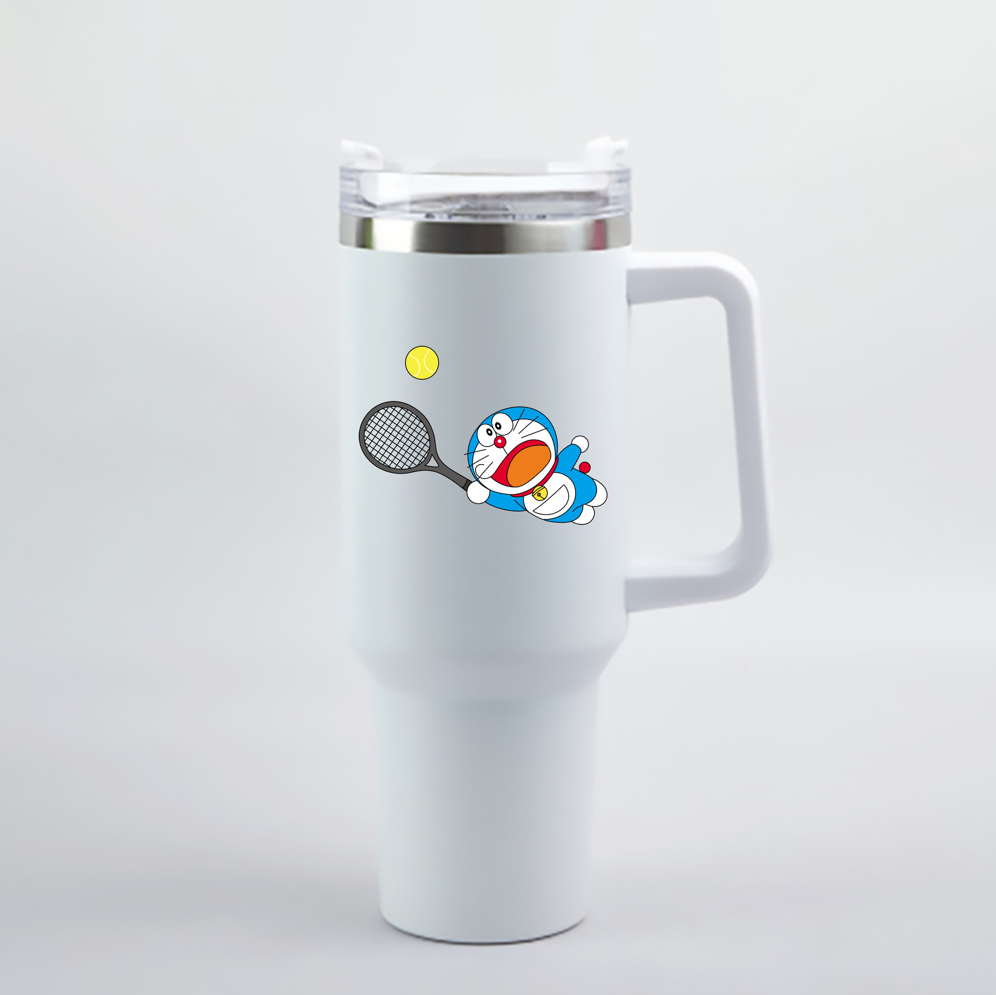 （画像用） ドラえもん Doraemon 1200mL車用タンブラー - クリスタルステッカー（プラスチックストロー付き）