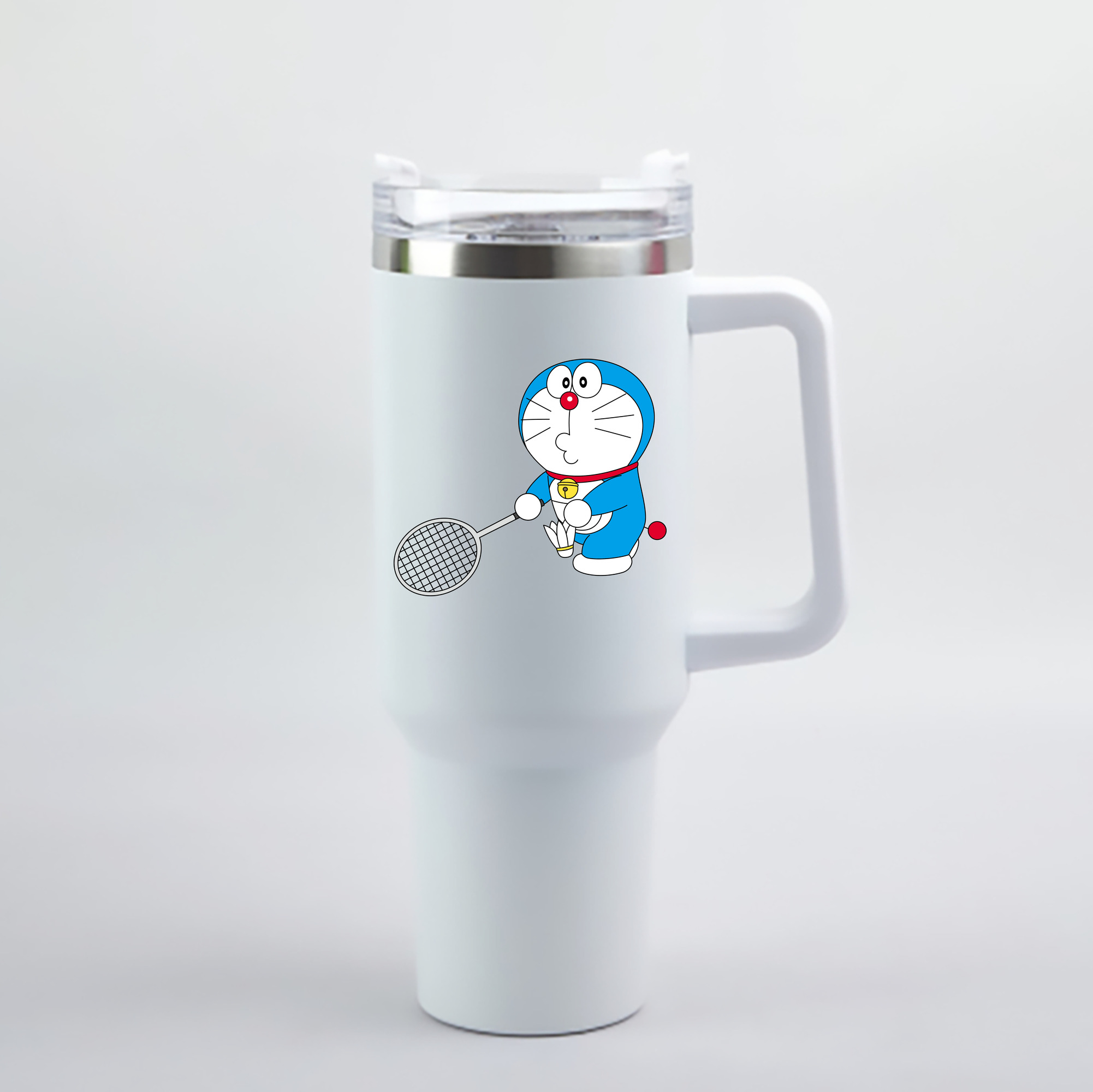 （画像用） ドラえもん Doraemon 1200mL車用タンブラー - クリスタルステッカー（プラスチックストロー付き）