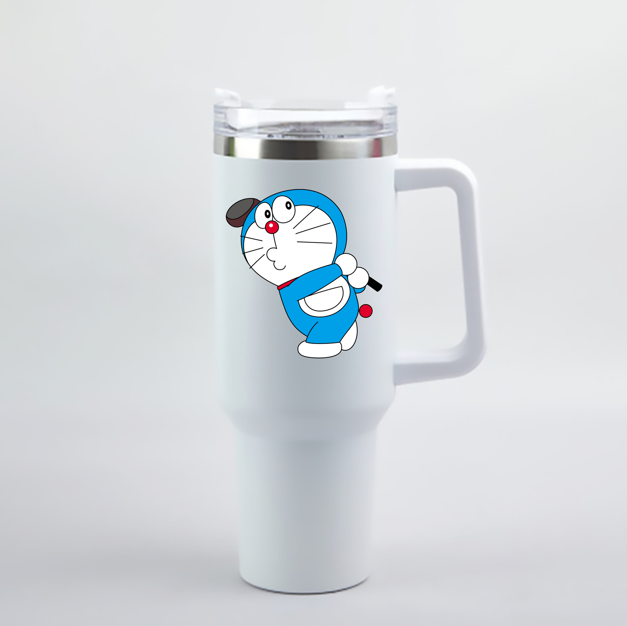 （画像用） ドラえもん Doraemon 1200mL車用タンブラー - クリスタルステッカー（プラスチックストロー付き）