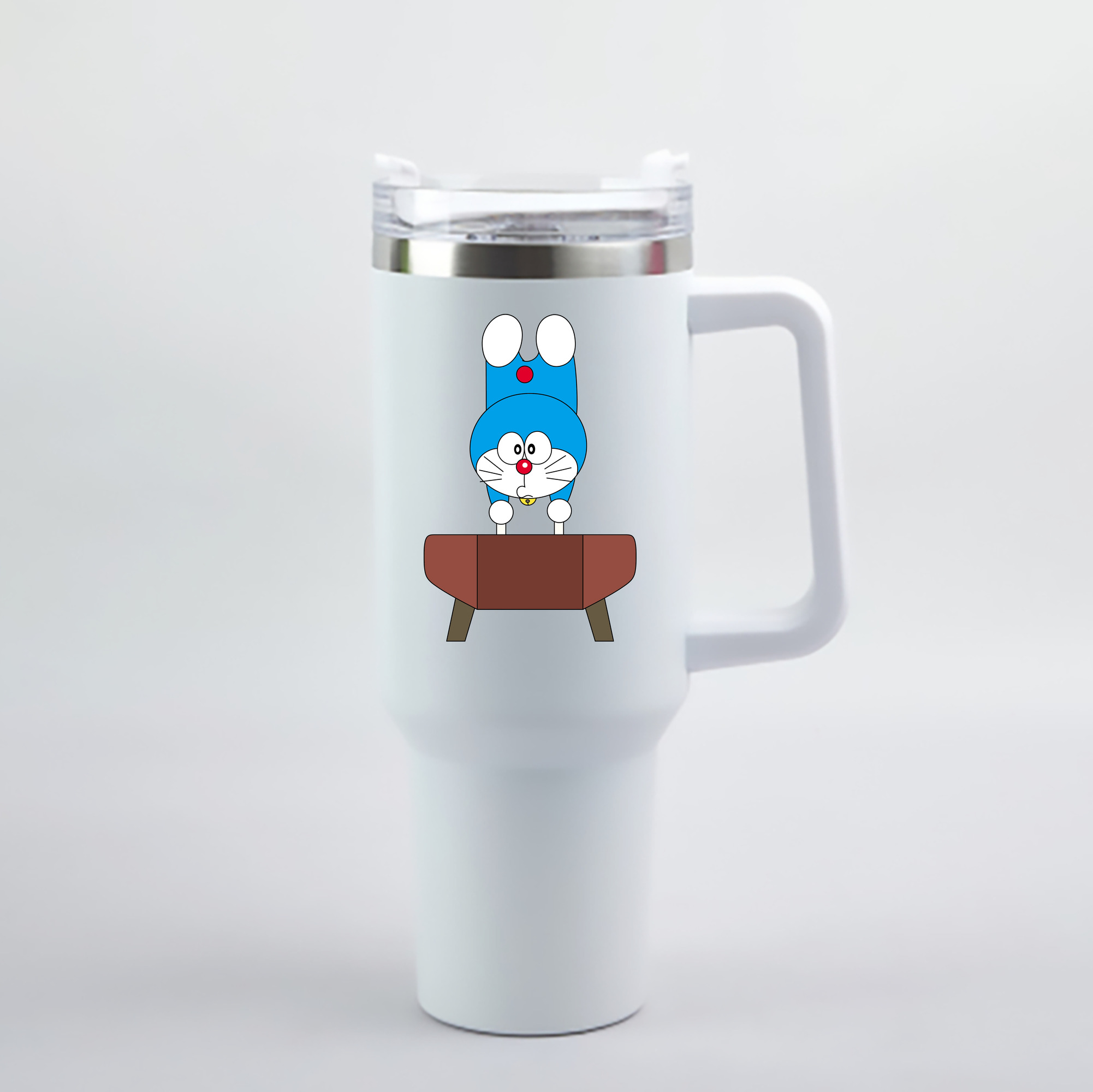 （画像用） ドラえもん Doraemon 1200mL車用タンブラー - クリスタルステッカー（プラスチックストロー付き）