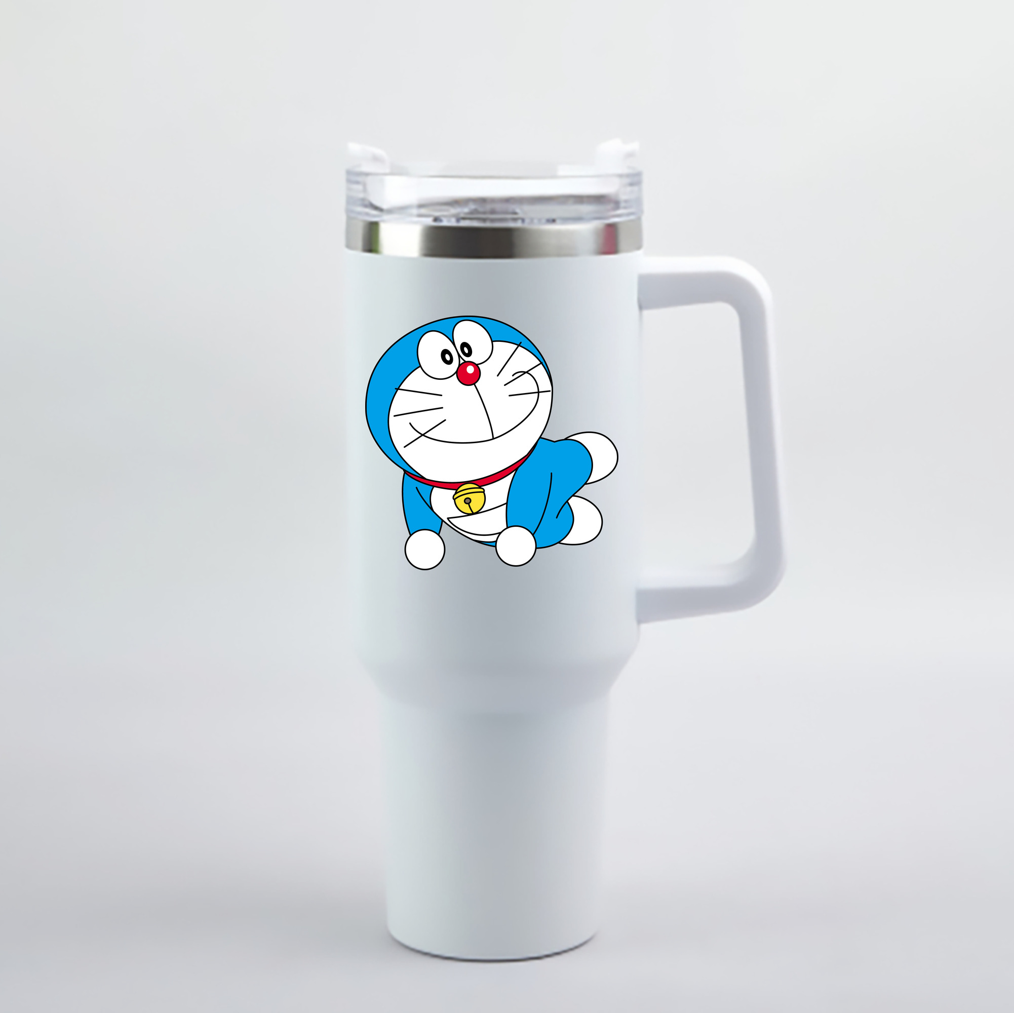（画像用） ドラえもん Doraemon 1200mL車用タンブラー - クリスタルステッカー（プラスチックストロー付き）