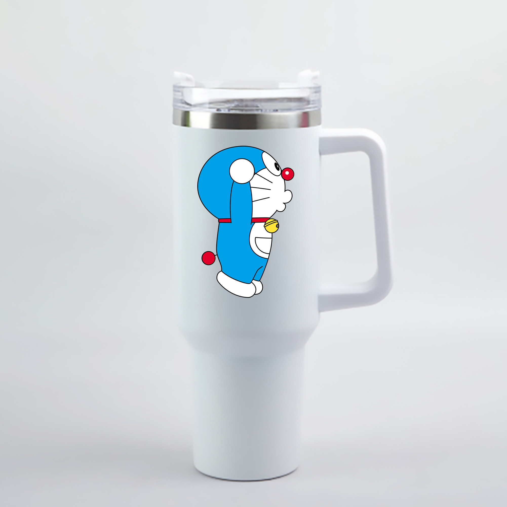 （画像用） ドラえもん Doraemon 1200mL車用タンブラー - クリスタルステッカー（プラスチックストロー付き）