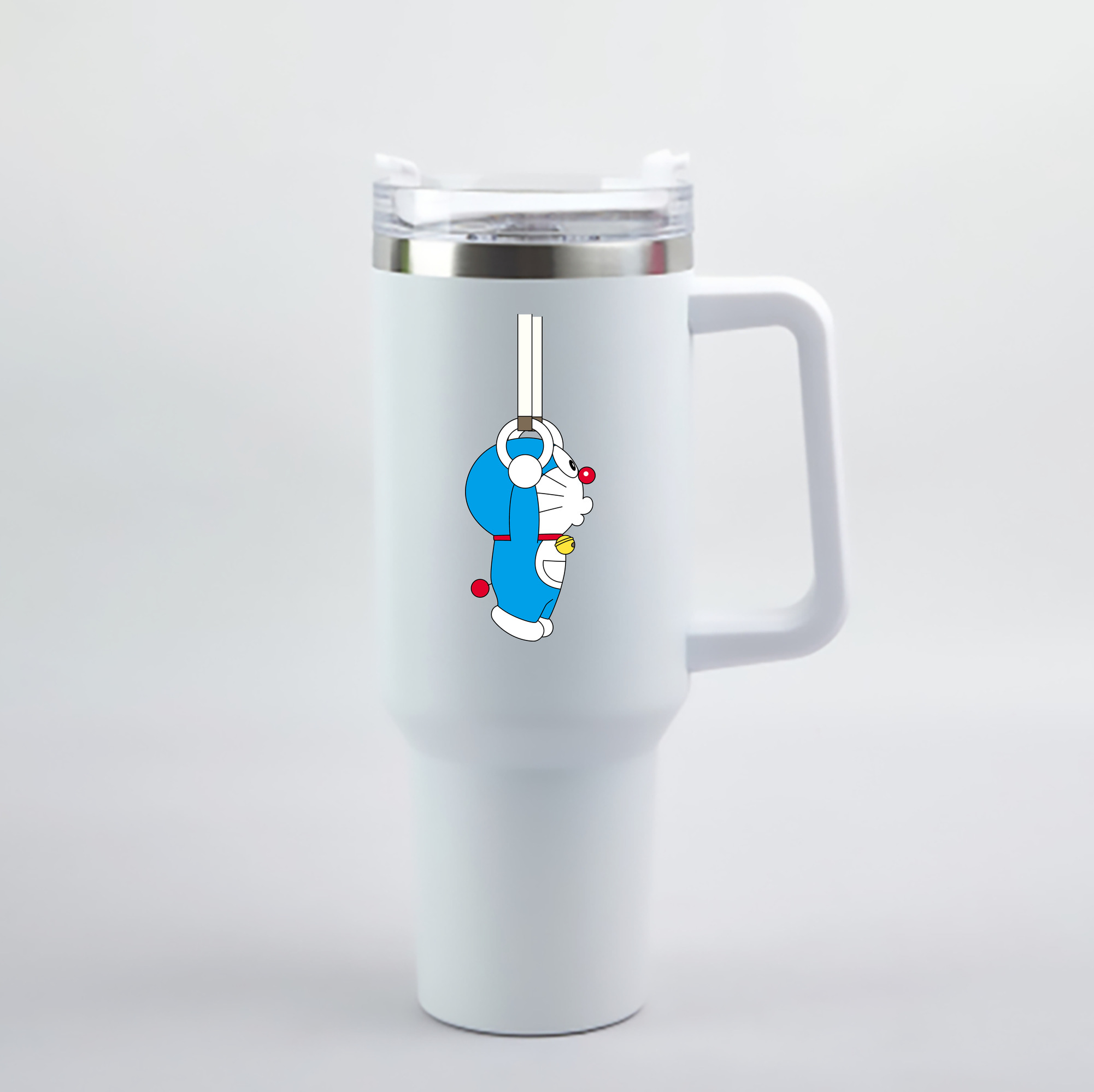 （画像用） ドラえもん Doraemon 1200mL車用タンブラー - クリスタルステッカー（プラスチックストロー付き）