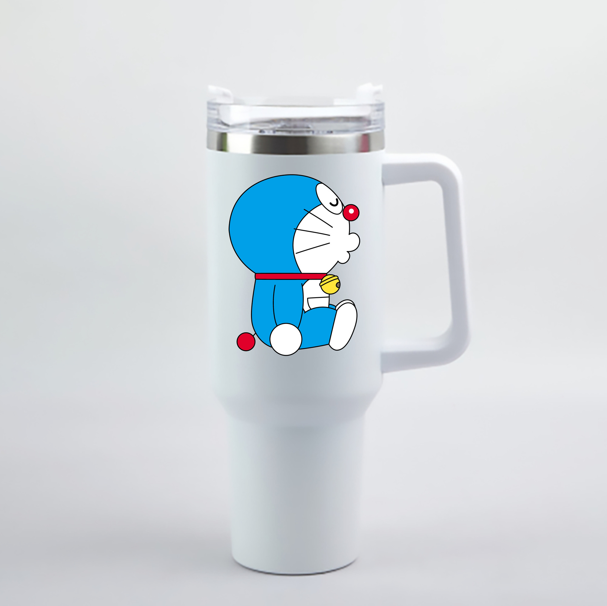 （画像用） ドラえもん Doraemon 1200mL車用タンブラー - クリスタルステッカー（プラスチックストロー付き）