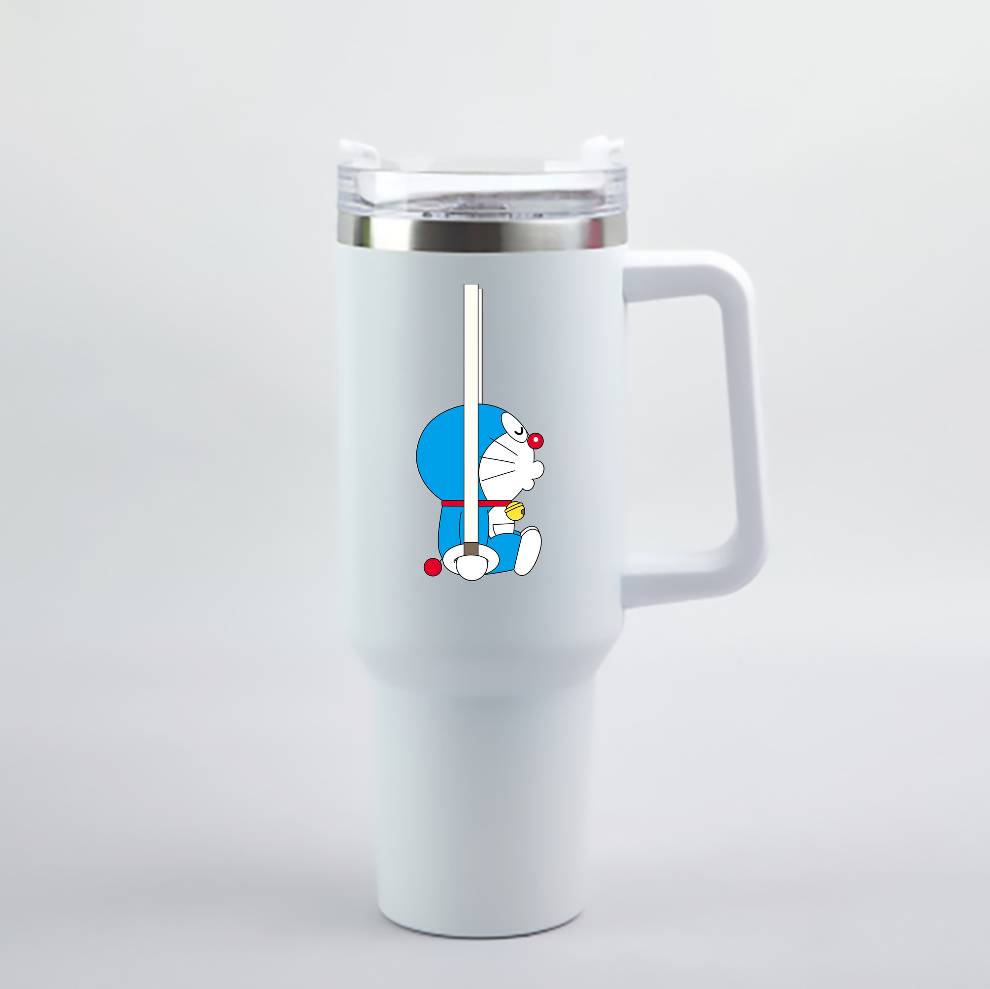 （画像用） ドラえもん Doraemon 1200mL車用タンブラー - クリスタルステッカー（プラスチックストロー付き）