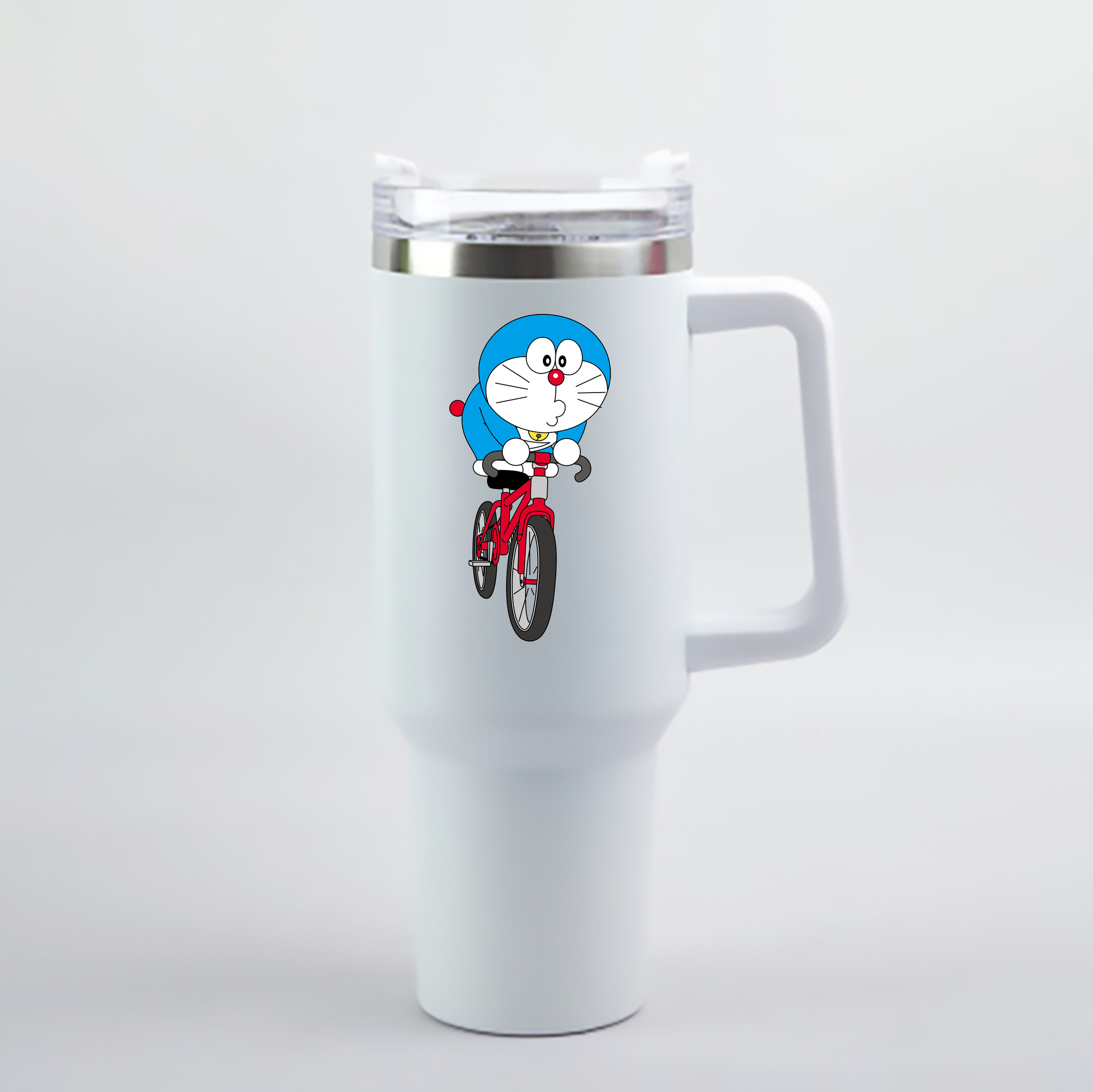 （画像用） ドラえもん Doraemon 1200mL車用タンブラー - クリスタルステッカー（プラスチックストロー付き）