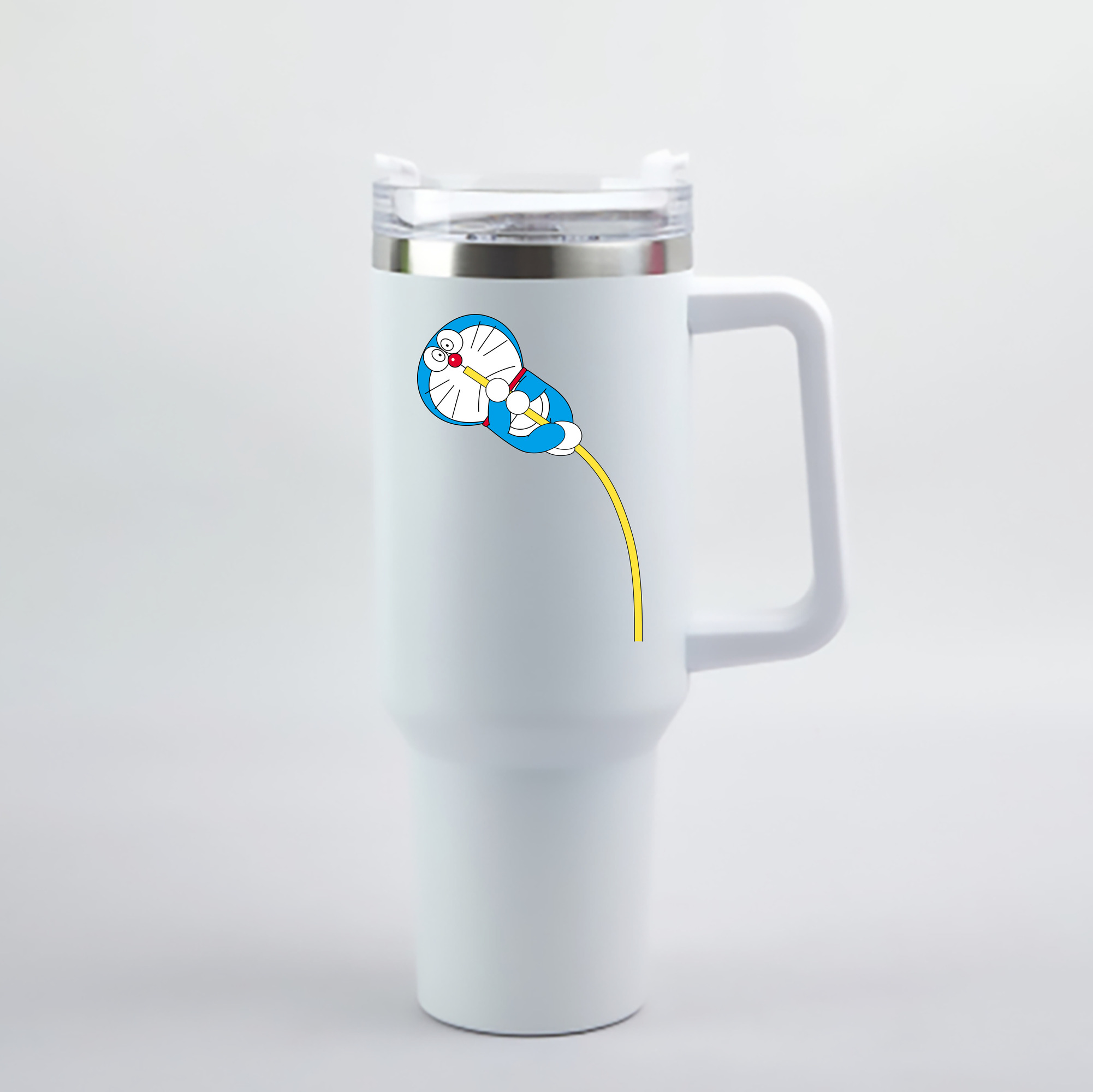 （画像用） ドラえもん Doraemon 1200mL車用タンブラー - クリスタルステッカー（プラスチックストロー付き）