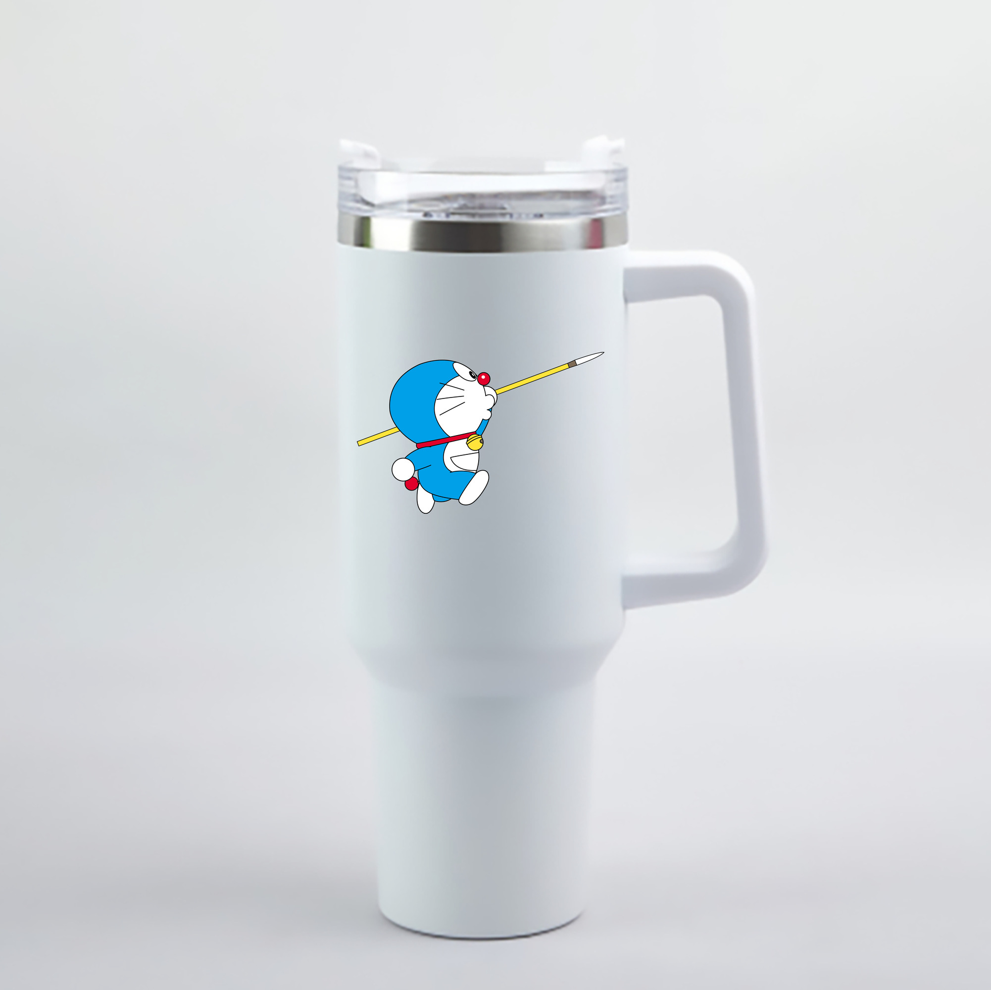 （画像用） ドラえもん Doraemon 1200mL車用タンブラー - クリスタルステッカー（プラスチックストロー付き）