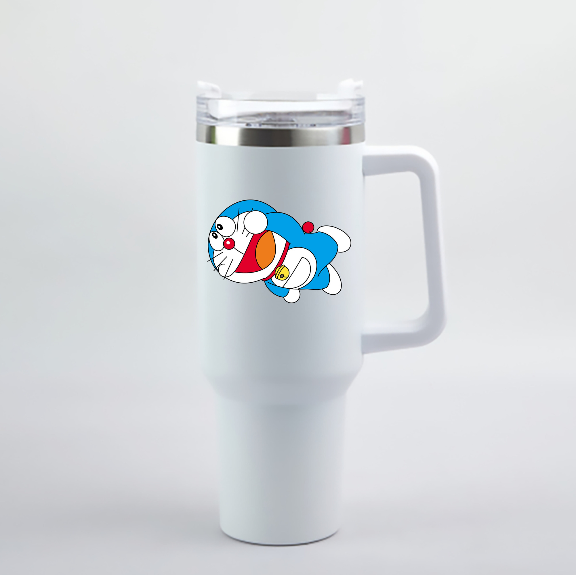 （画像用） ドラえもん Doraemon 1200mL車用タンブラー - クリスタルステッカー（プラスチックストロー付き）
