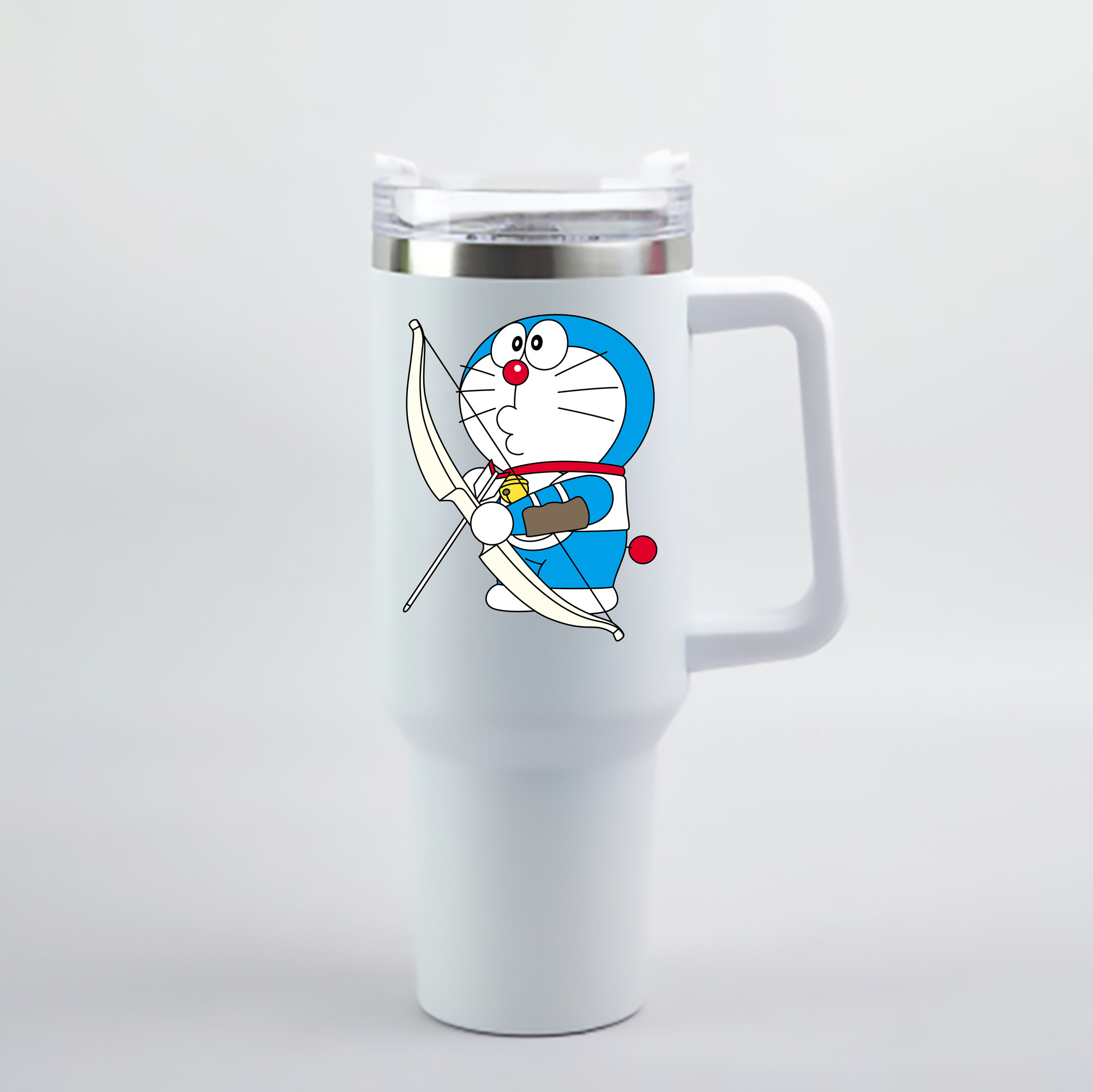 （画像用） ドラえもん Doraemon 1200mL車用タンブラー - クリスタルステッカー（プラスチックストロー付き）