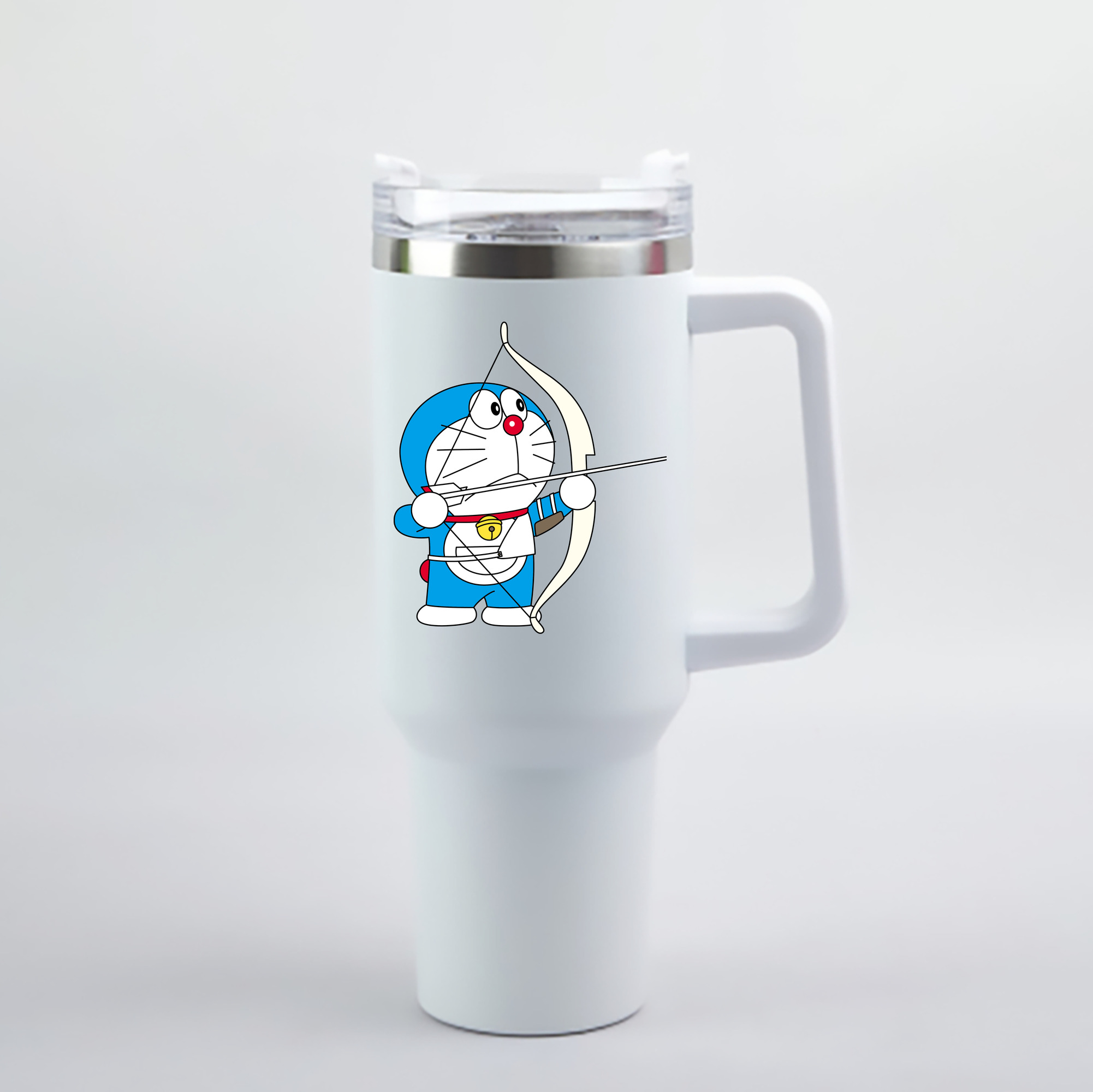 （画像用） ドラえもん Doraemon 1200mL車用タンブラー - クリスタルステッカー（プラスチックストロー付き）