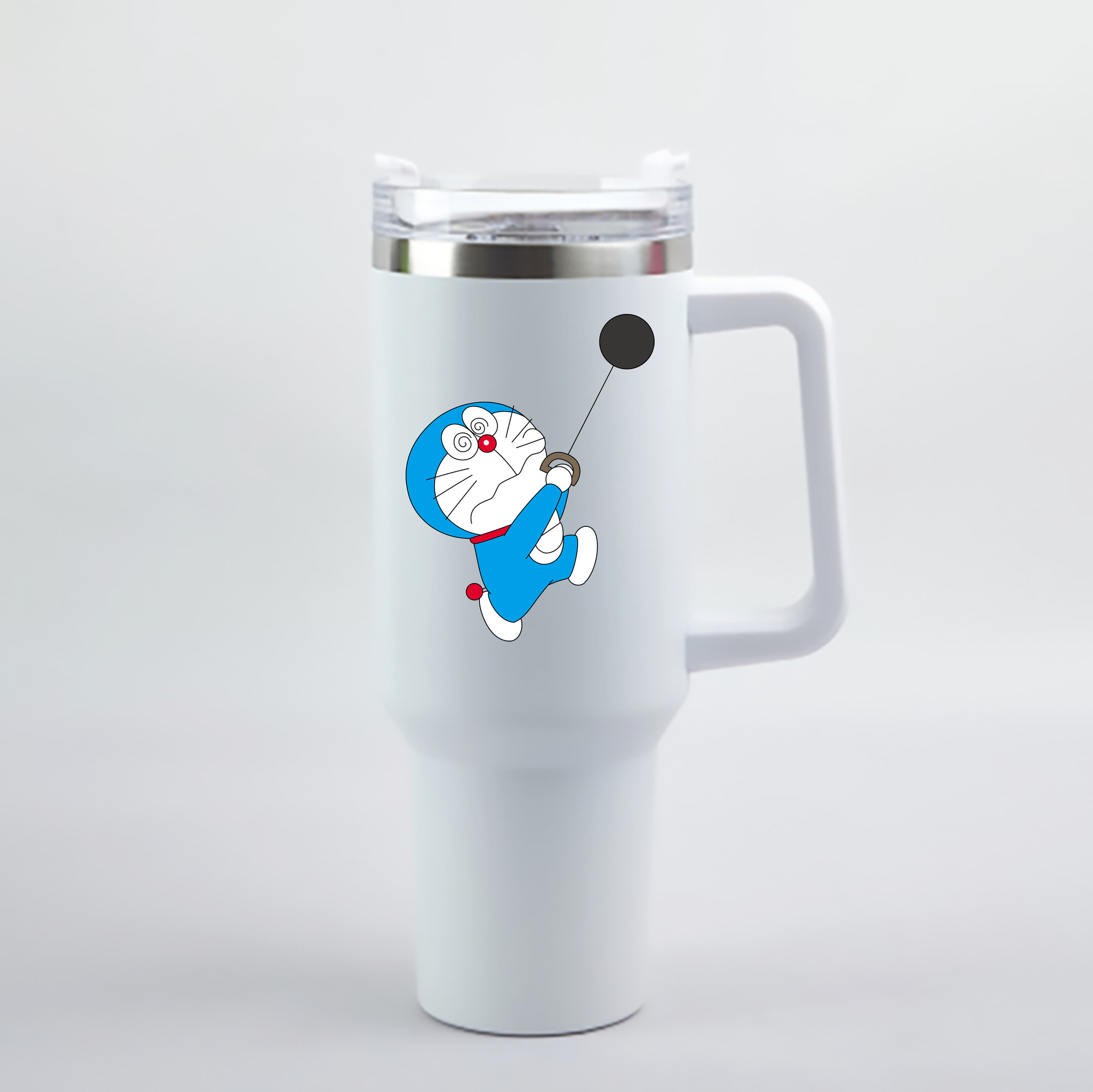 （画像用） ドラえもん Doraemon 1200mL車用タンブラー - クリスタルステッカー（プラスチックストロー付き）